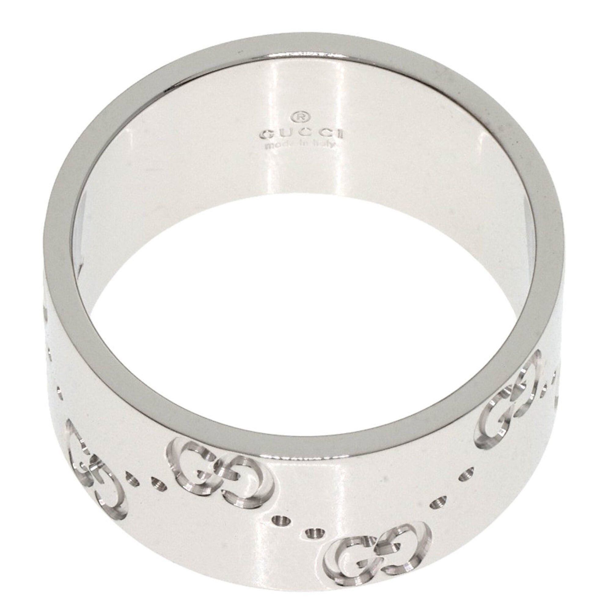 Gucci Gucci GG Icon Wide #13 Ring, 18K White Gold, Women's GUCCI Size ONE SIZE - 4 Thumbnail