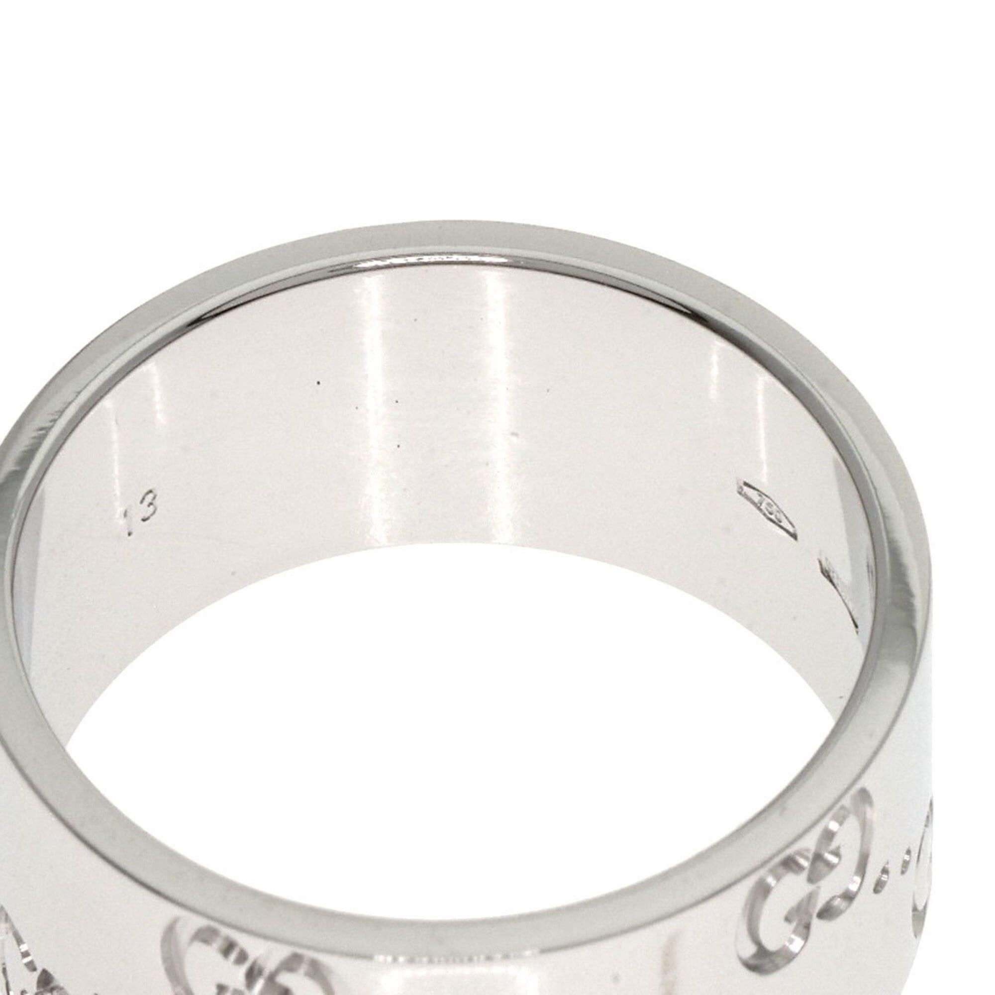 Gucci Gucci GG Icon Wide #13 Ring, 18K White Gold, Women's GUCCI Size ONE SIZE - 5 Thumbnail