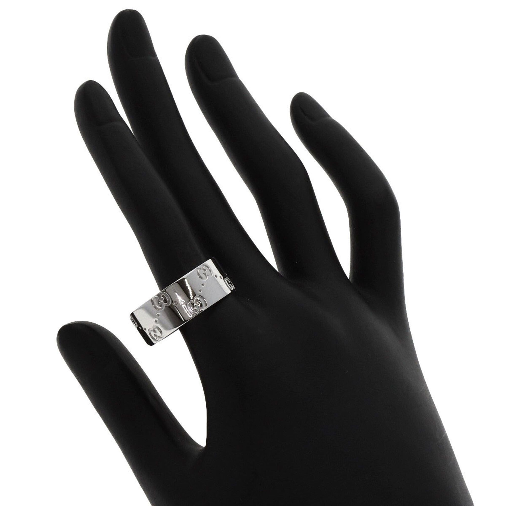 Gucci Gucci GG Icon Wide #27 Ring, 18K White Gold, Men's GUCCI Size ONE SIZE - 5 Thumbnail