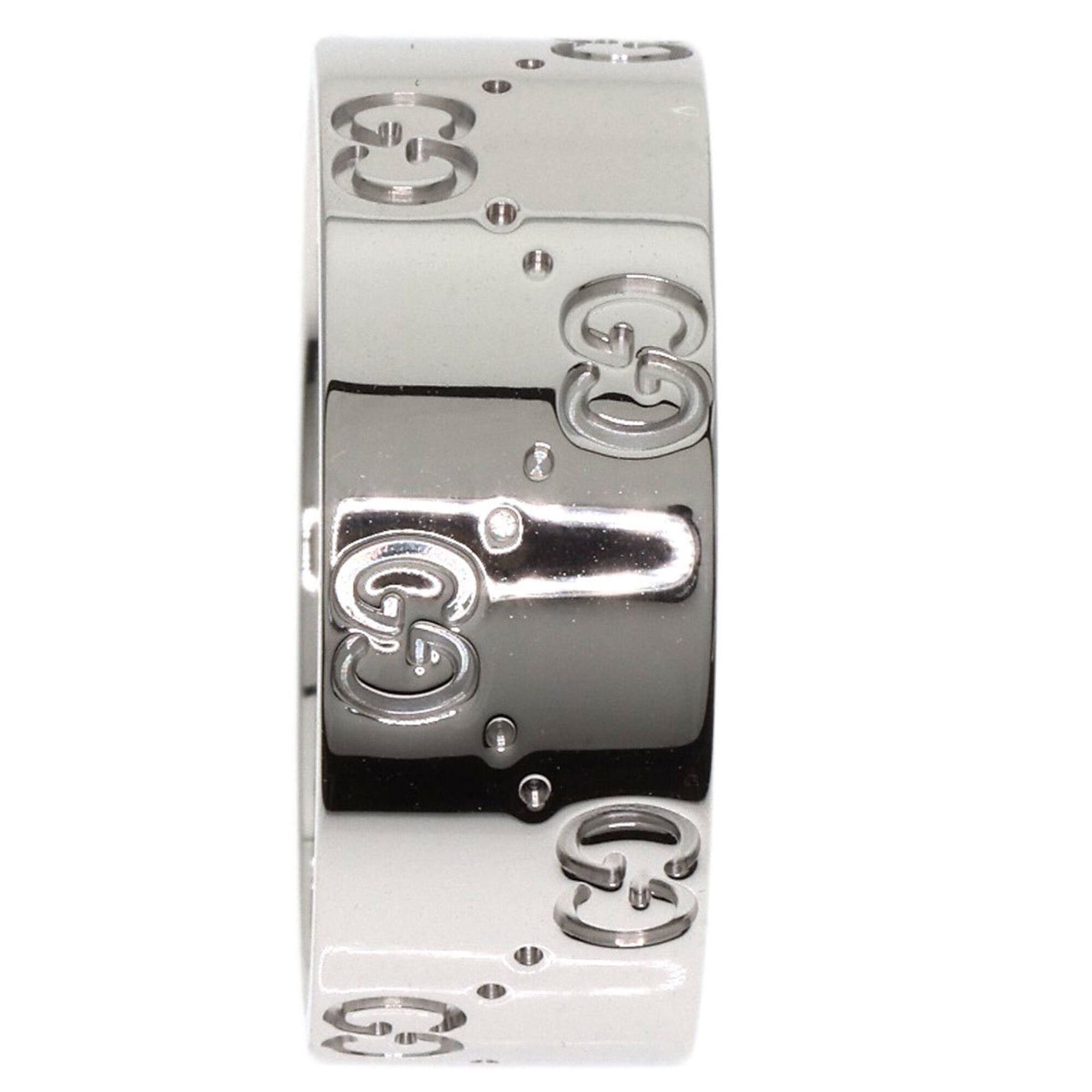 Gucci Gucci GG Icon Wide #27 Ring, 18K White Gold, Men's GUCCI Size ONE SIZE - 3 Thumbnail