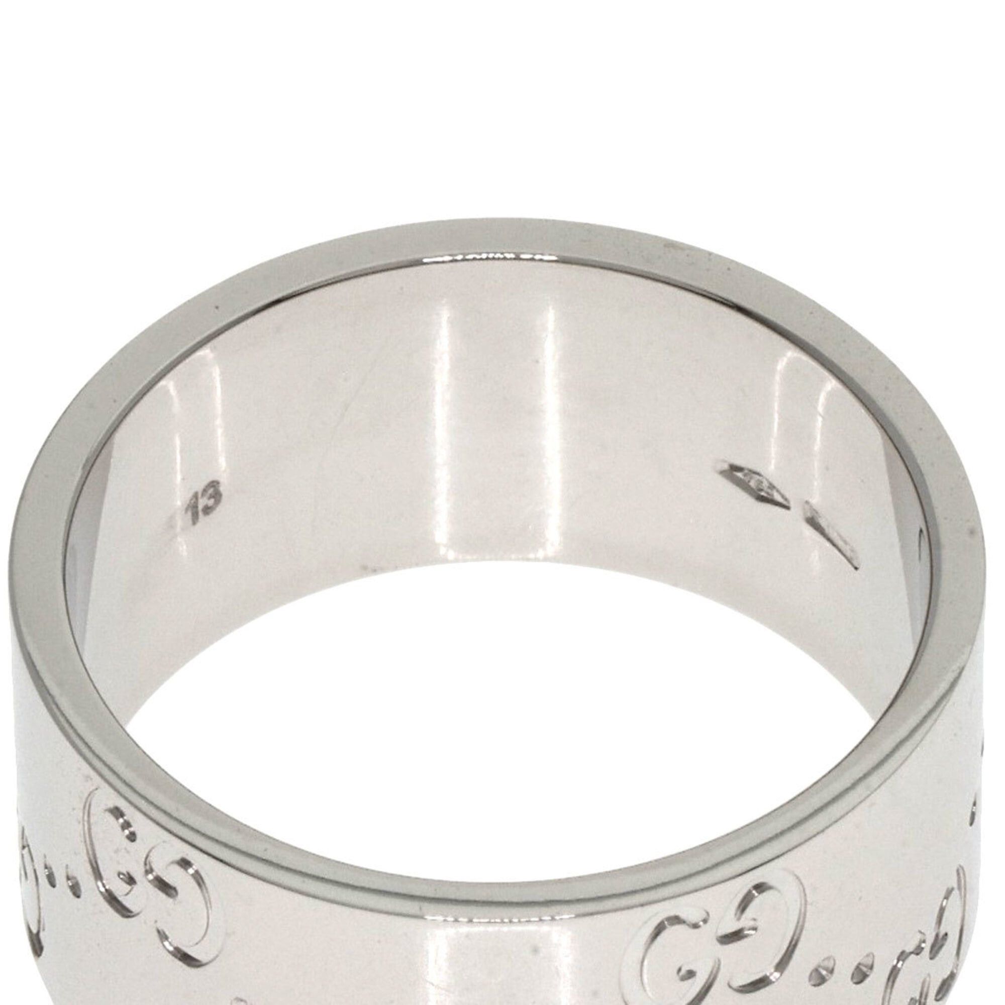 Gucci Gucci GG Icon Wide #13 Ring, 18K White Gold, Women's GUCCI Size ONE SIZE - 5 Thumbnail