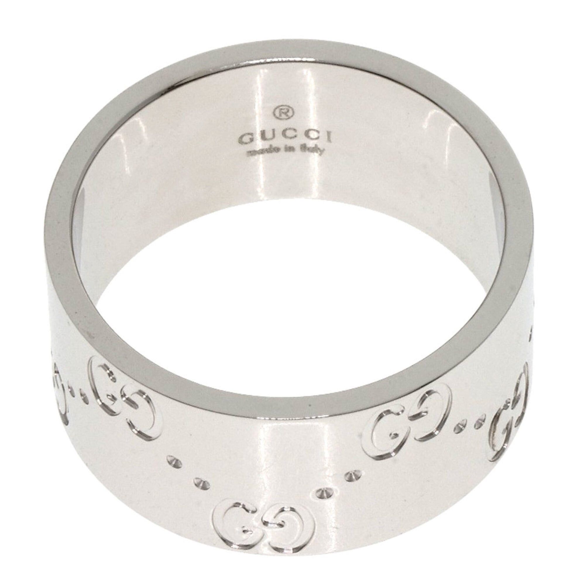 Gucci Gucci GG Icon Wide #13 Ring, 18K White Gold, Women's GUCCI Size ONE SIZE - 4 Thumbnail