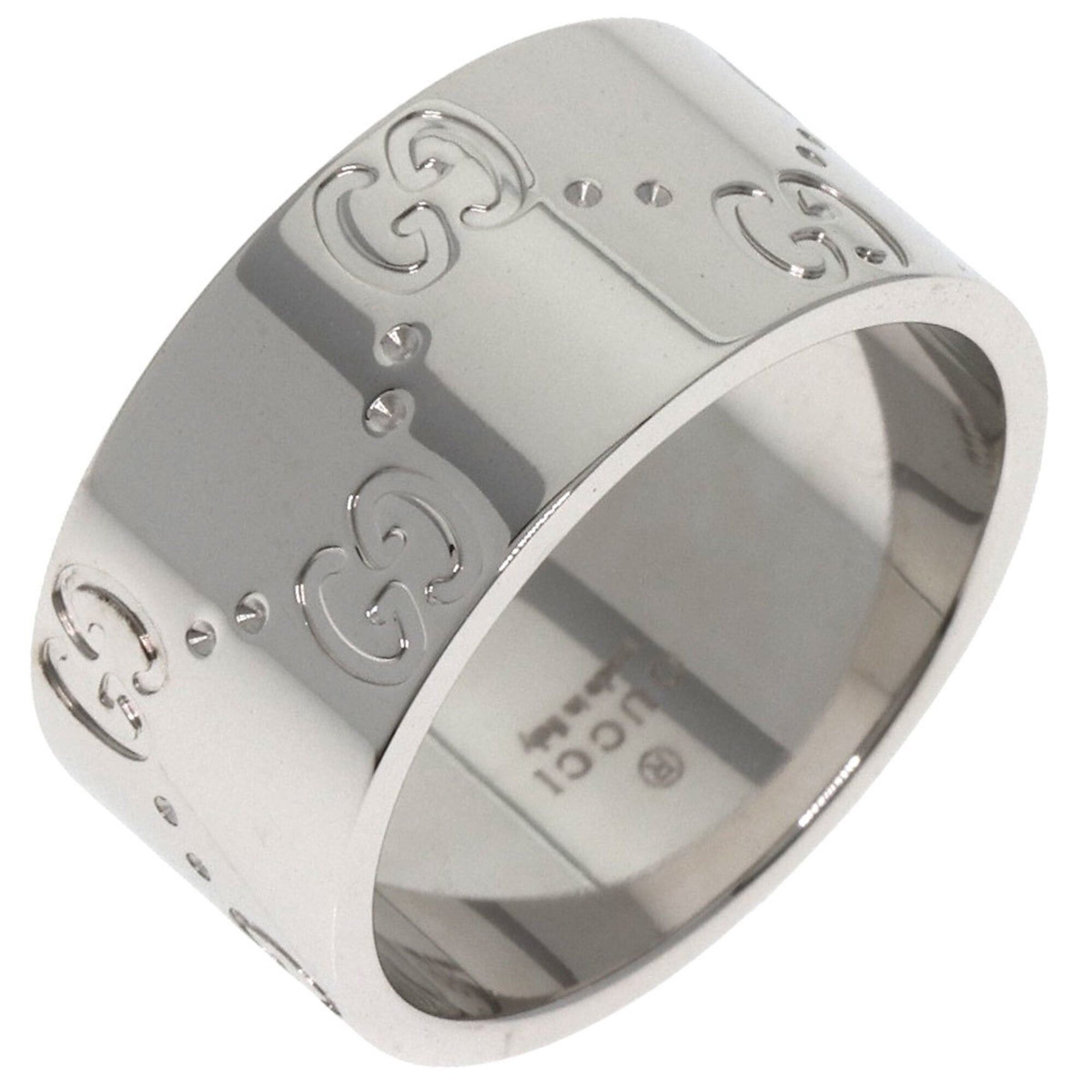 Gucci Gucci GG Icon Wide #13 Ring, 18K White Gold, Women's GUCCI Size ONE SIZE - 2 Thumbnail
