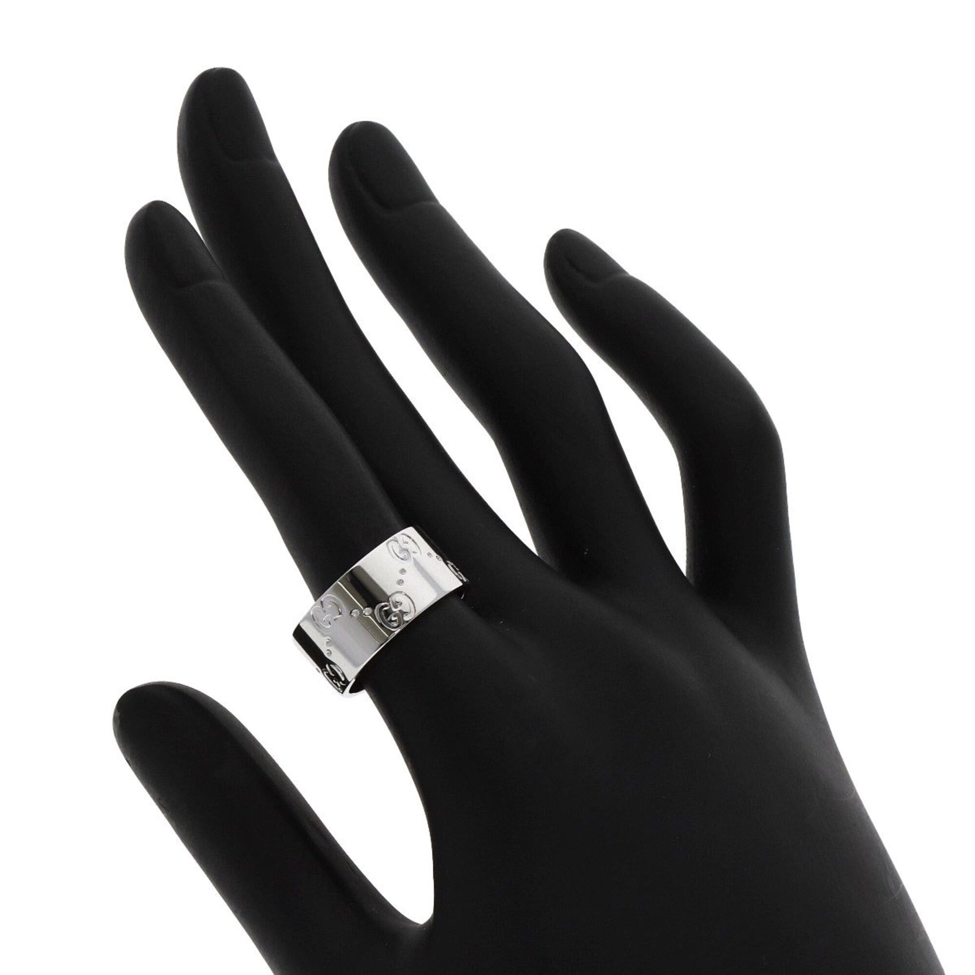 Gucci Gucci GG Icon Wide #13 Ring, 18K White Gold, Women's GUCCI Size ONE SIZE - 6 Thumbnail