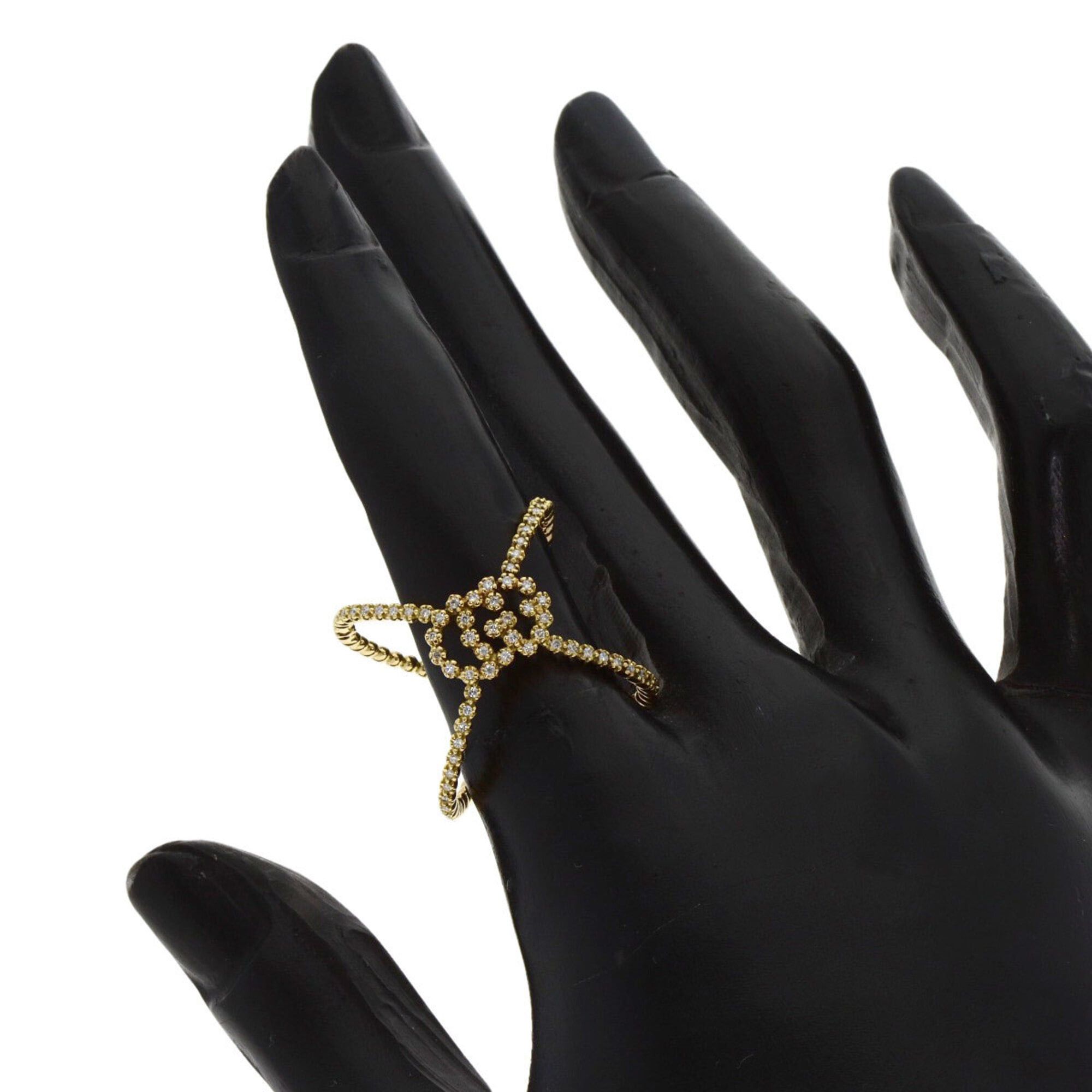 Gucci Gucci GG Running Diamond Ring #15 18K Yellow Gold Women's GUCCI Size ONE SIZE - 6 Thumbnail