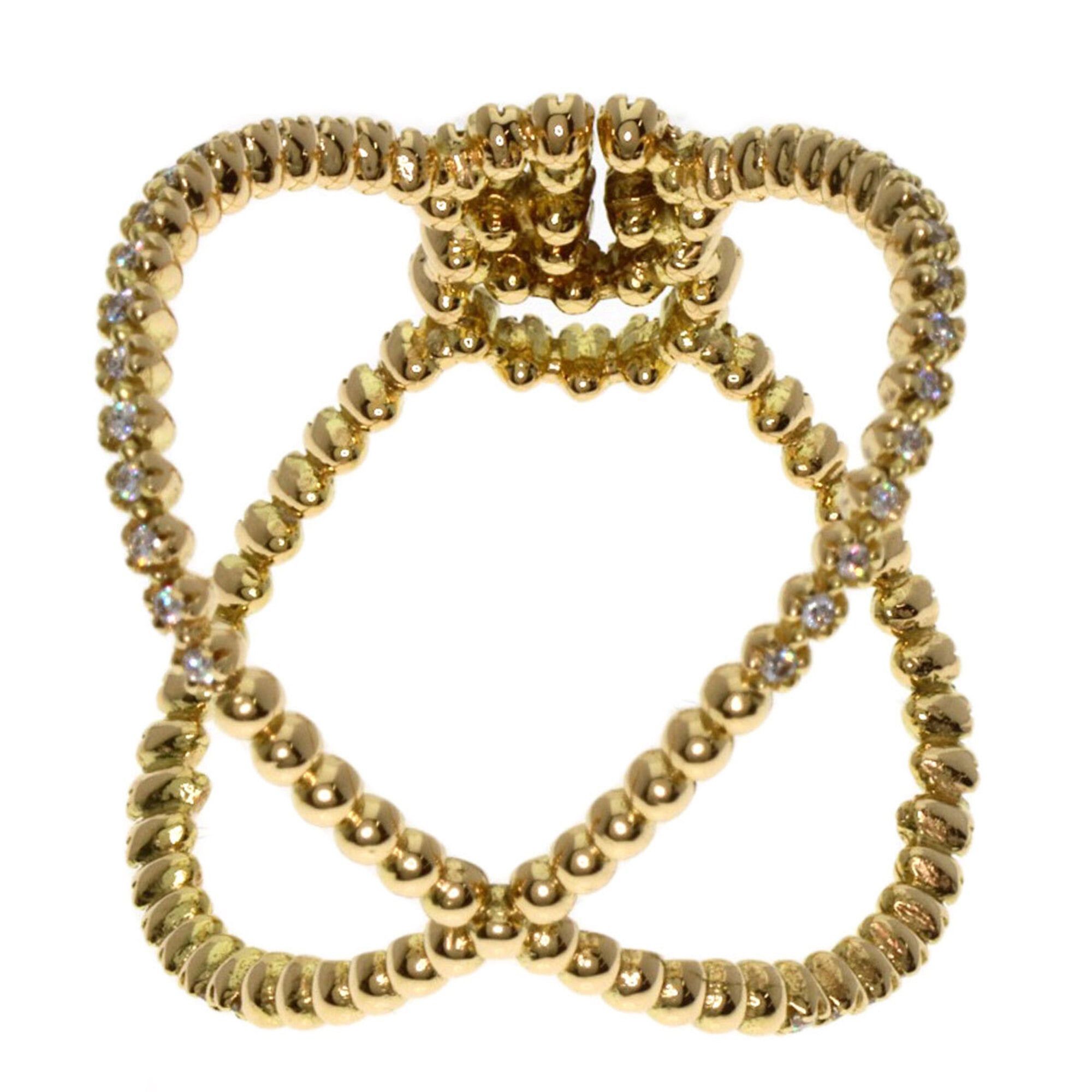 Gucci Gucci GG Running Diamond Ring #15 18K Yellow Gold Women's GUCCI Size ONE SIZE - 4 Thumbnail