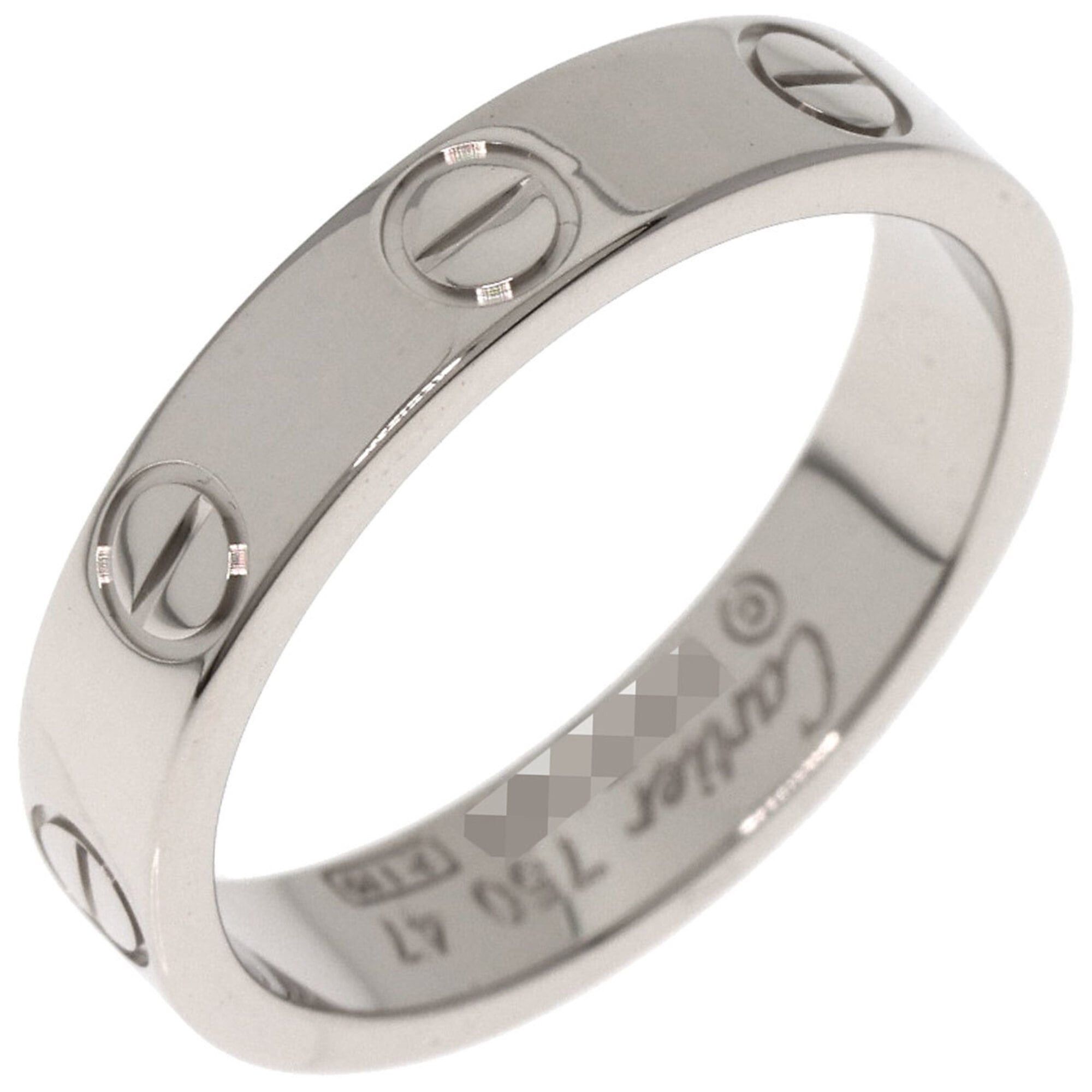 Cartier Cartier Mini Love Ring #47, 18K White Gold, Women's Ring, CARTIER Size ONE SIZE - 2 Thumbnail
