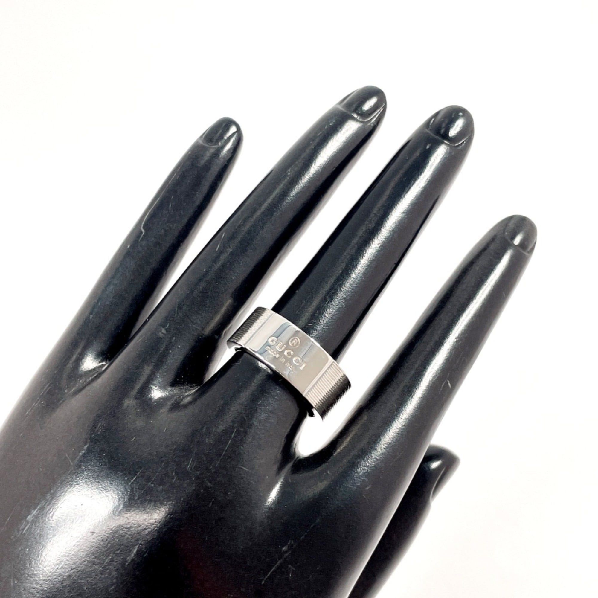 Gucci GUCCI logo ring, sterling silver (925), size 15.5cm, men's. Size ONE SIZE - 7 Thumbnail