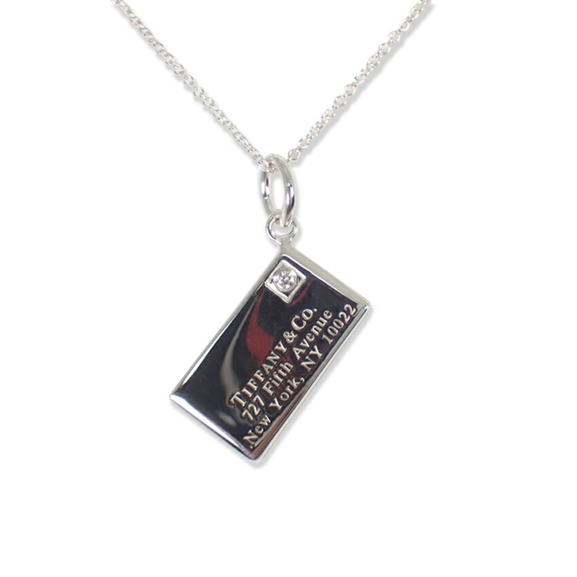 Tiffany & Co. TIFFANY & Co. 925 New York Diamond 1pc Letter Plate Pendant Necklace Size ONE SIZE - 2 Thumbnail