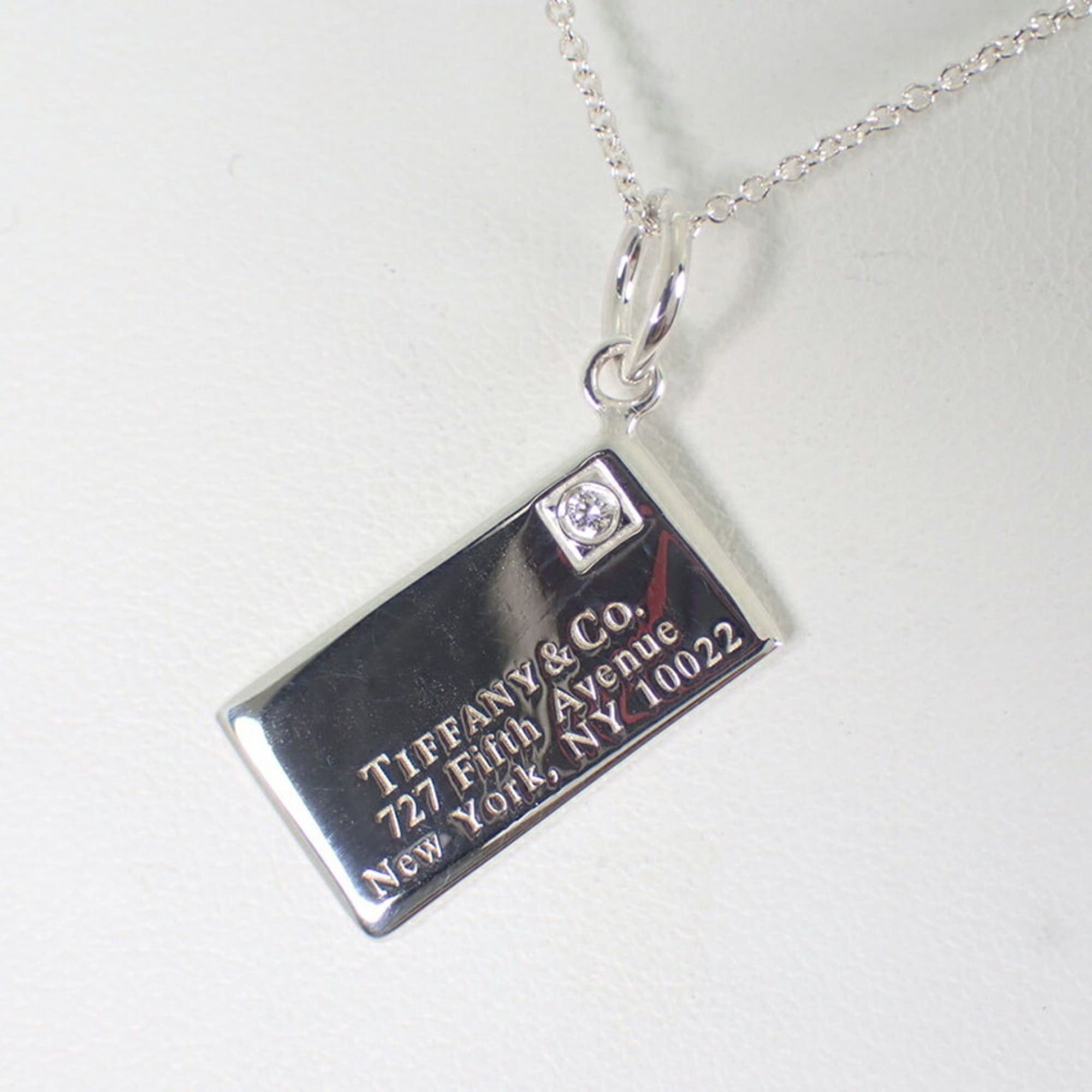 Tiffany & Co. TIFFANY & Co. 925 New York Diamond 1pc Letter Plate Pendant Necklace Size ONE SIZE - 4 Thumbnail