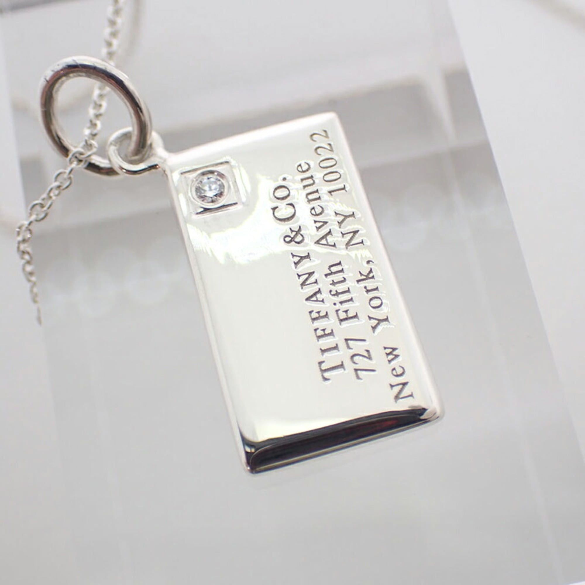 Tiffany & Co. TIFFANY & Co. 925 New York Diamond 1pc Letter Plate Pendant Necklace Size ONE SIZE - 7 Thumbnail