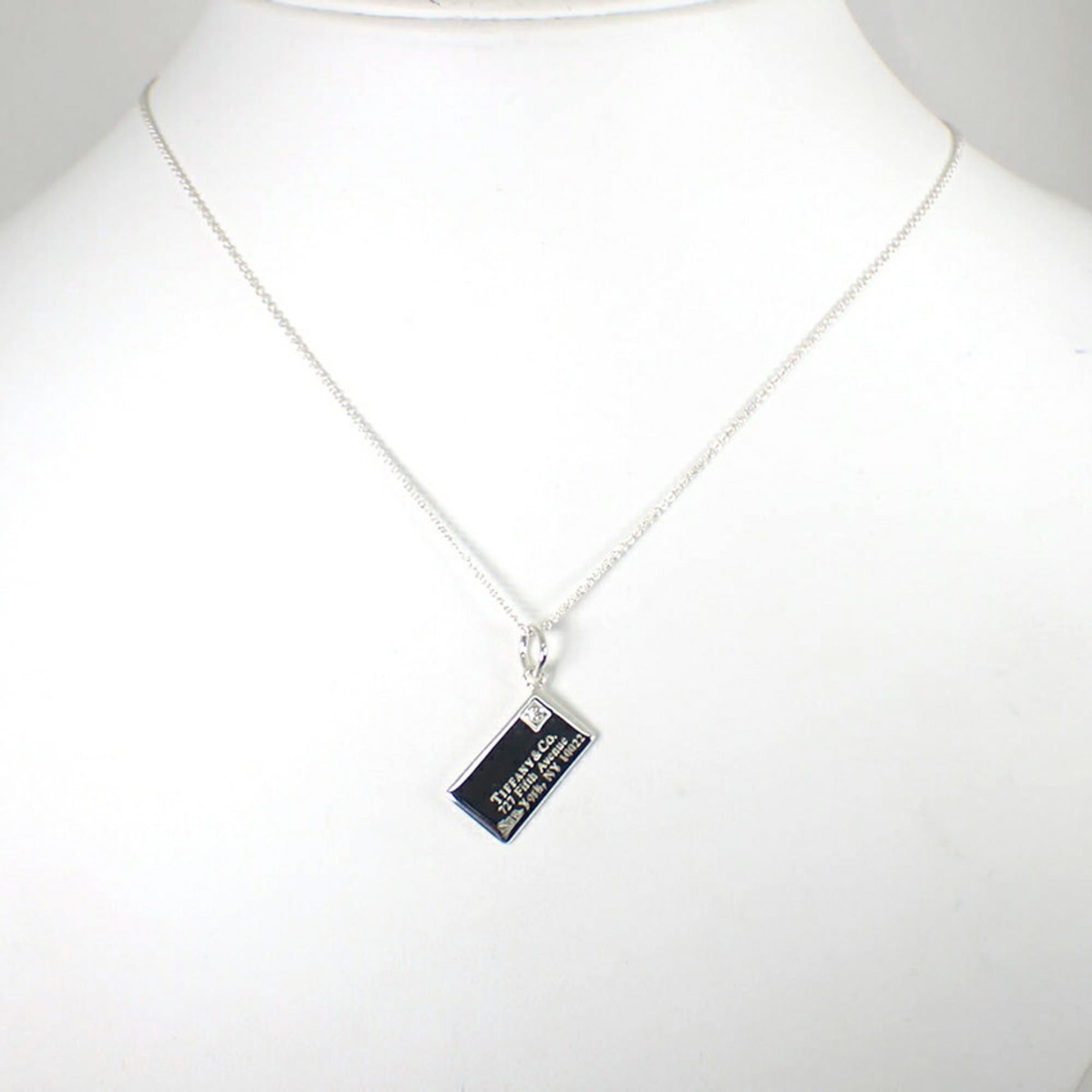 Tiffany & Co. TIFFANY & Co. 925 New York Diamond 1pc Letter Plate Pendant Necklace Size ONE SIZE - 3 Thumbnail
