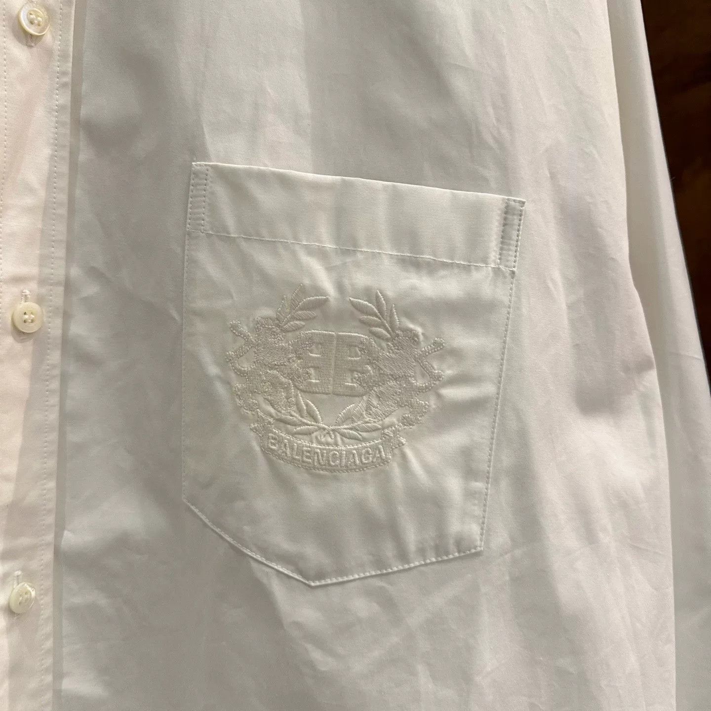 Balenciaga Balenciaga Embroidered White Shirt 38 Men Size US S / EU 44-46 / 1 - 4 Thumbnail