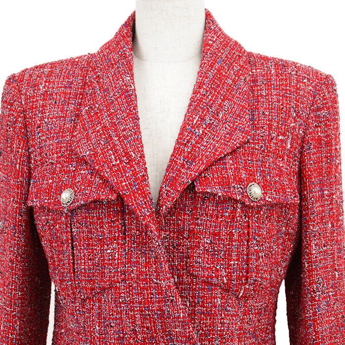Chanel Chanel Chanel Tweed Tailored Jacket Textile Outerwear P60790 DUTY FREE for USA Size ONE SIZE - 2 Thumbnail
