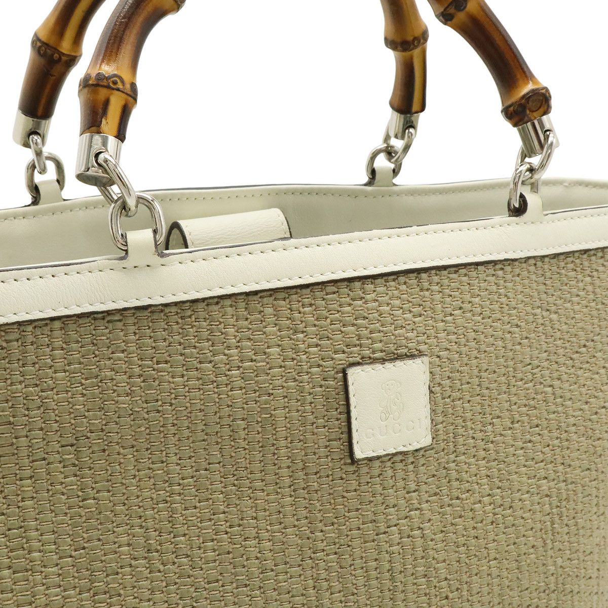 Gucci Gucci Gucci Bamboo Straw Leather Handbag Plant-based Handbag 311175 DUTY FREE for USA Size ONE SIZE - 7 Thumbnail