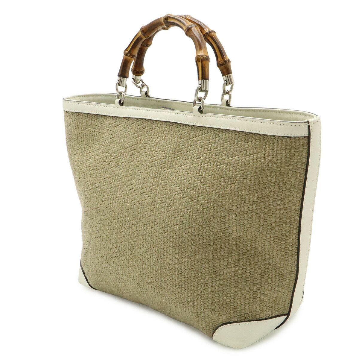 Gucci Gucci Gucci Bamboo Straw Leather Handbag Plant-based Handbag 311175 DUTY FREE for USA Size ONE SIZE - 2 Thumbnail
