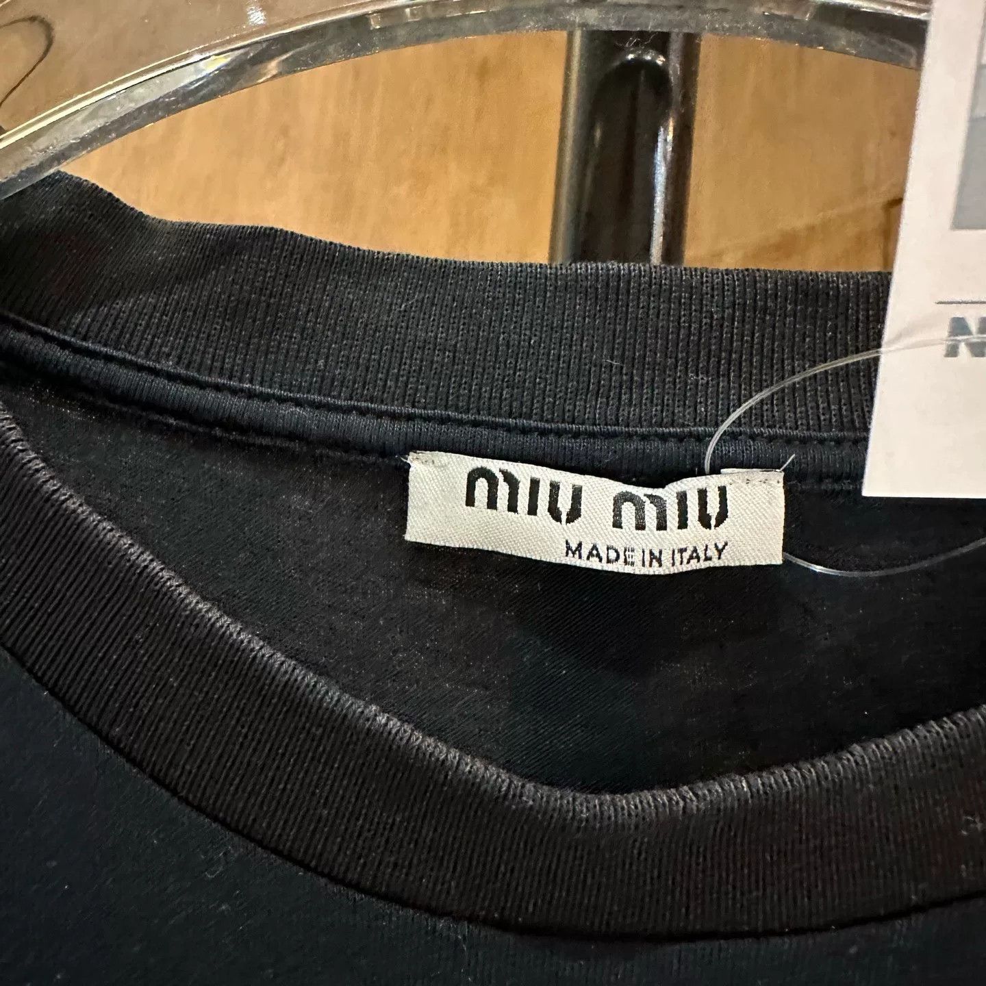 Miu Miu Miu Miu Retro Embroidered Black T-Shirt XS Women Size XS / US 0-2 / IT 36-38 - 4 Thumbnail