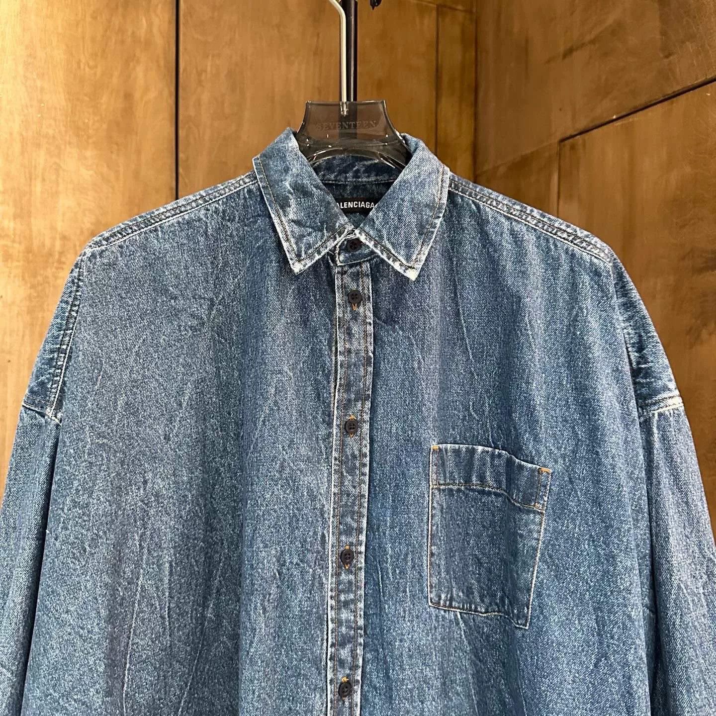 Balenciaga Balenciaga Denim Green Shirt XS Men Size US XS / EU 42 / 0 - 3 Thumbnail