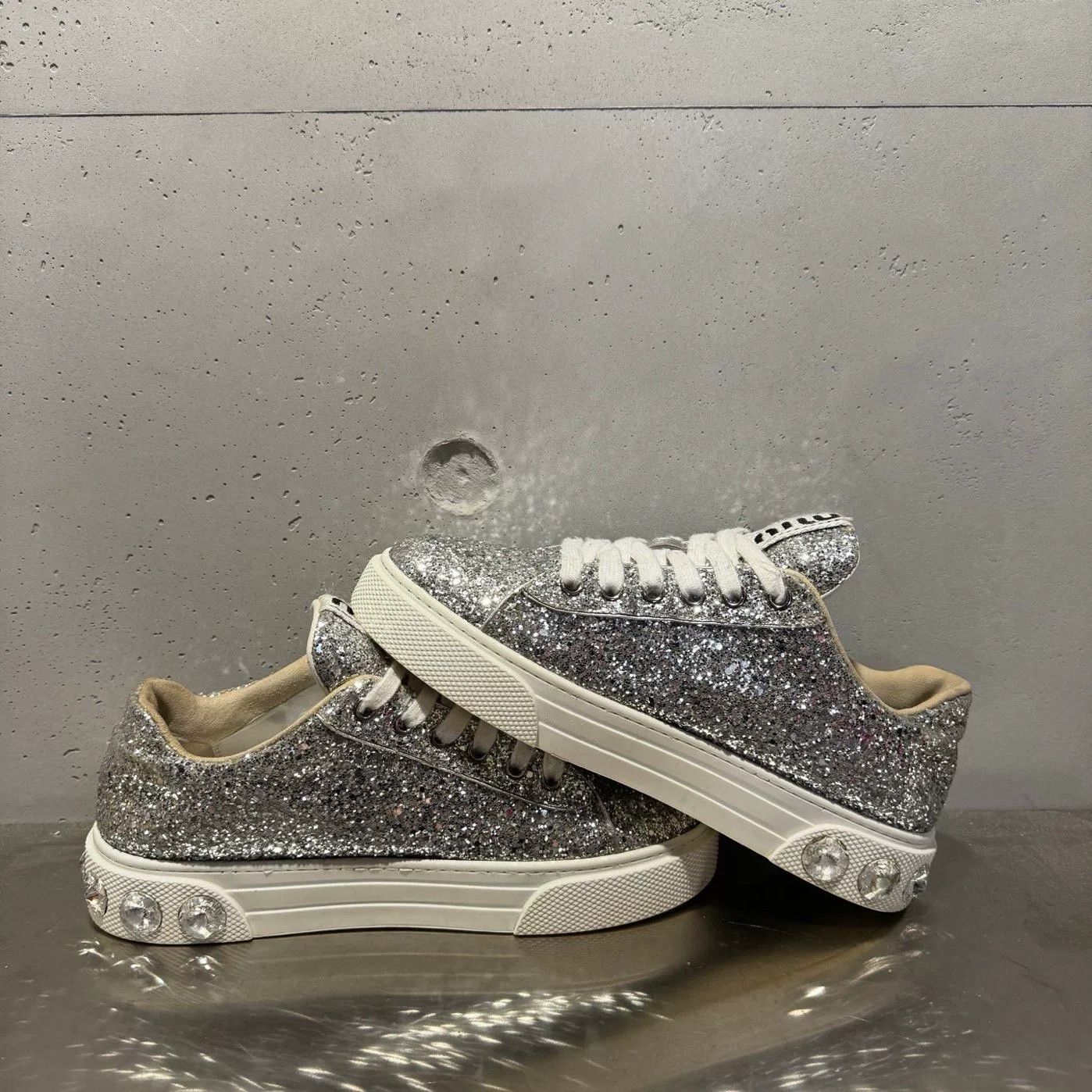 Miu Miu Miu Miu Green Lowtop Sneakers 37 Women Size US 6.5 / IT 36.5 - 3 Thumbnail