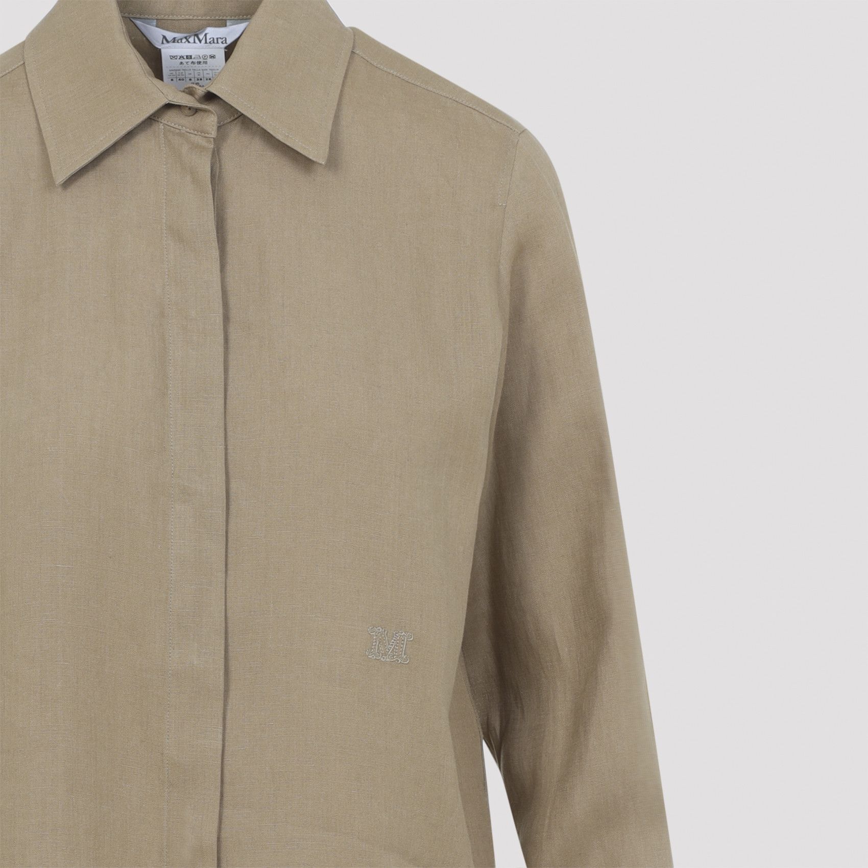 Max Mara Max Mara Falasco Linen M Logo Shirt Size M / US 6-8 / IT 42-44 - 3 Thumbnail