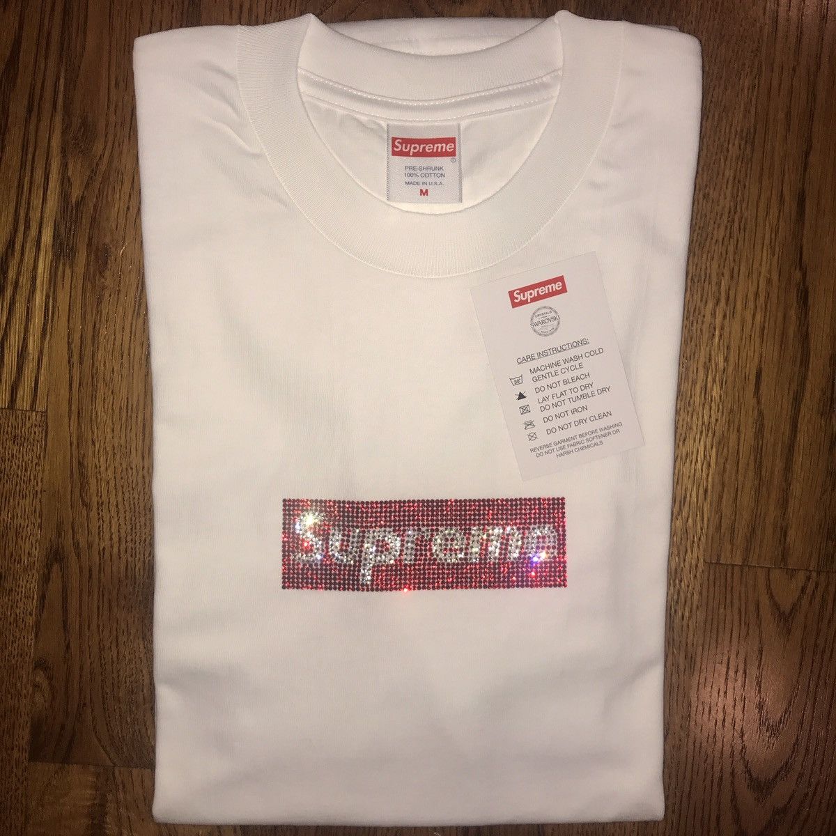 Supreme Supreme Swarovski Box Logo Tee White M | Grailed