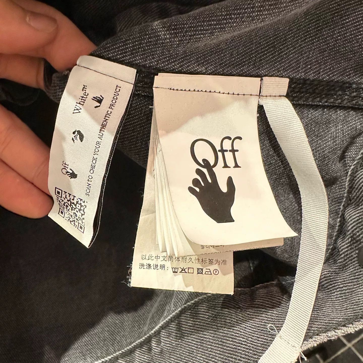 Off-White Off-White Denim Printed White Light Jacket XL Men Size US XL / EU 56 / 4 - 4 Thumbnail