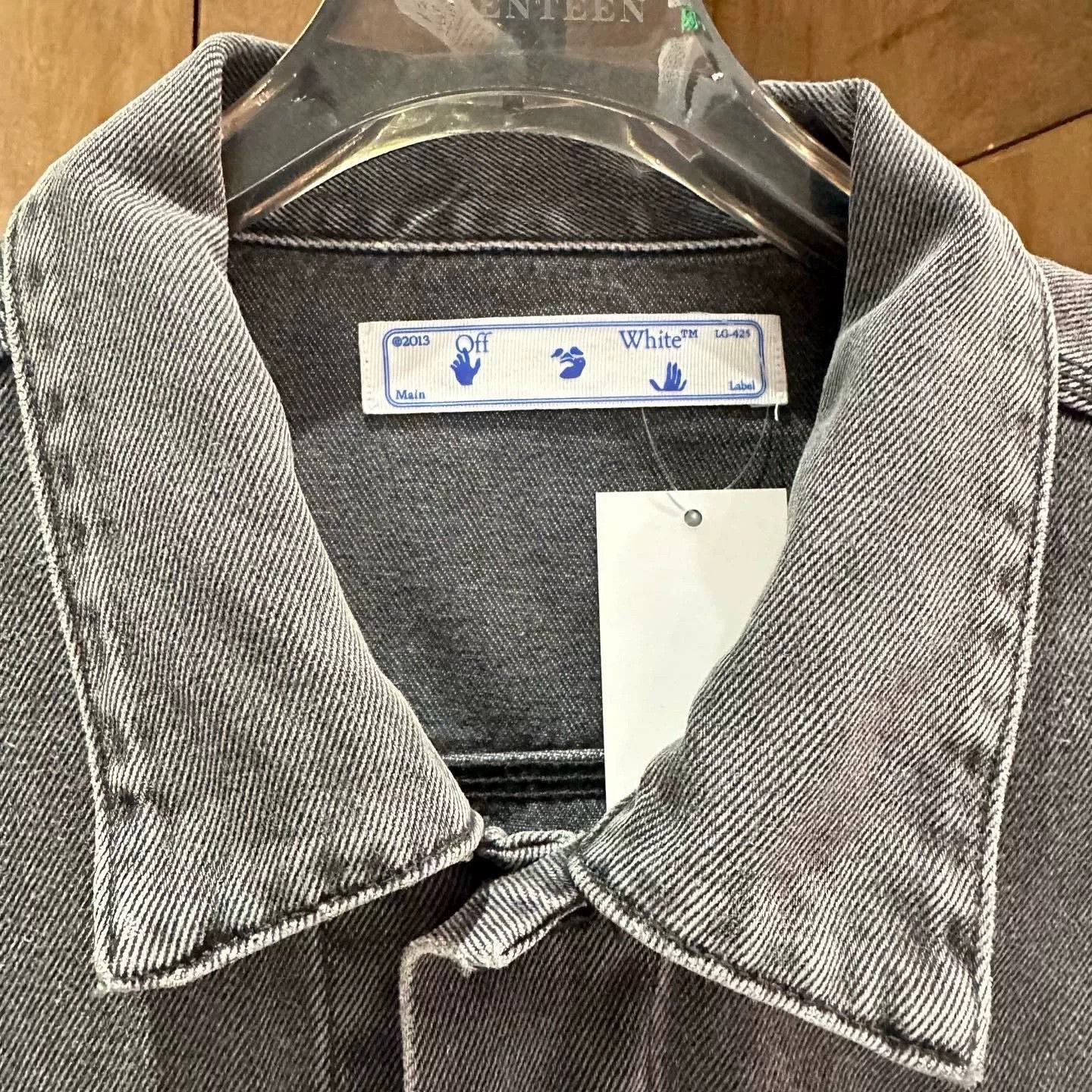Off-White Off-White Denim Printed White Light Jacket XL Men Size US XL / EU 56 / 4 - 3 Thumbnail