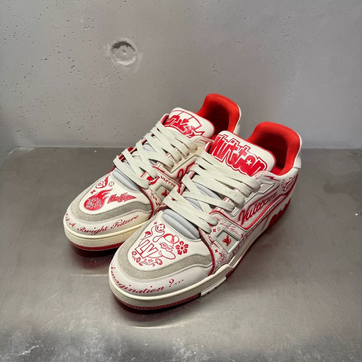 Louis Vuitton Louis Vuitton Limited Red Lowtop Sneakers 41 Men Size US 8.5 / EU 41-42 - 2 Thumbnail