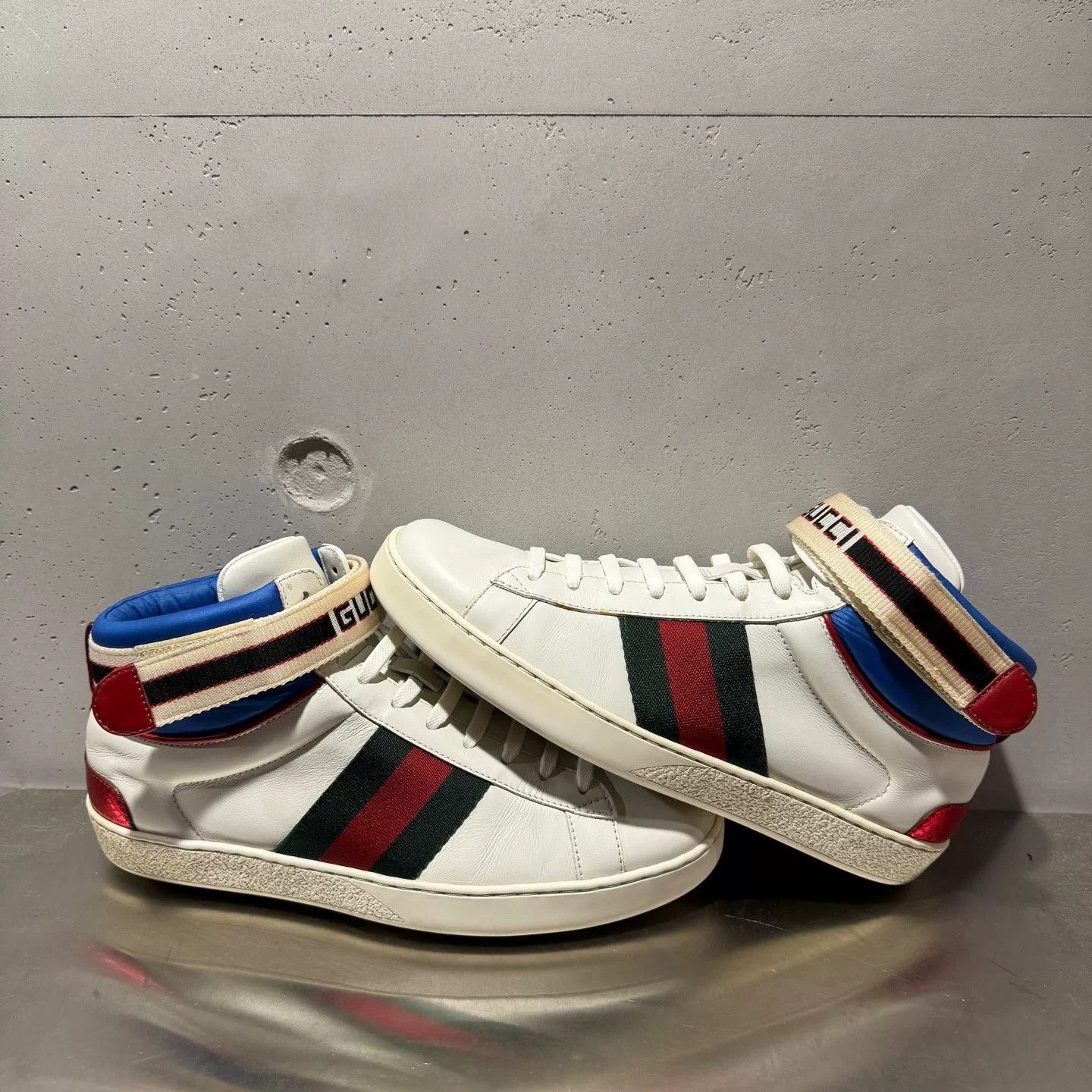 Gucci Gucci Blue Hitop Sneakers 40 Men Size US 7.5 / EU 40-41 - 4 Thumbnail