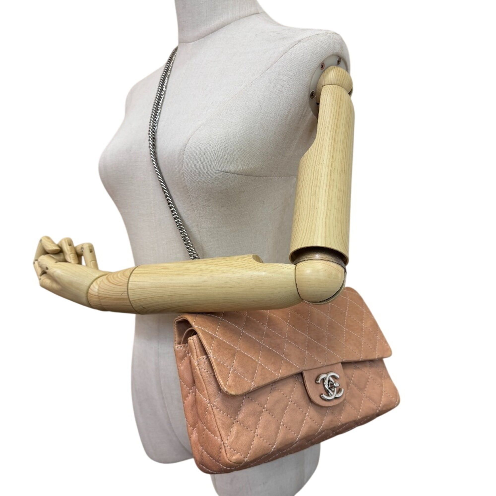 Chanel CHANEL Double Flap 25 Chain Turnlock Matelassé Shoulder Bag Beige Size ONE SIZE - 15 Thumbnail