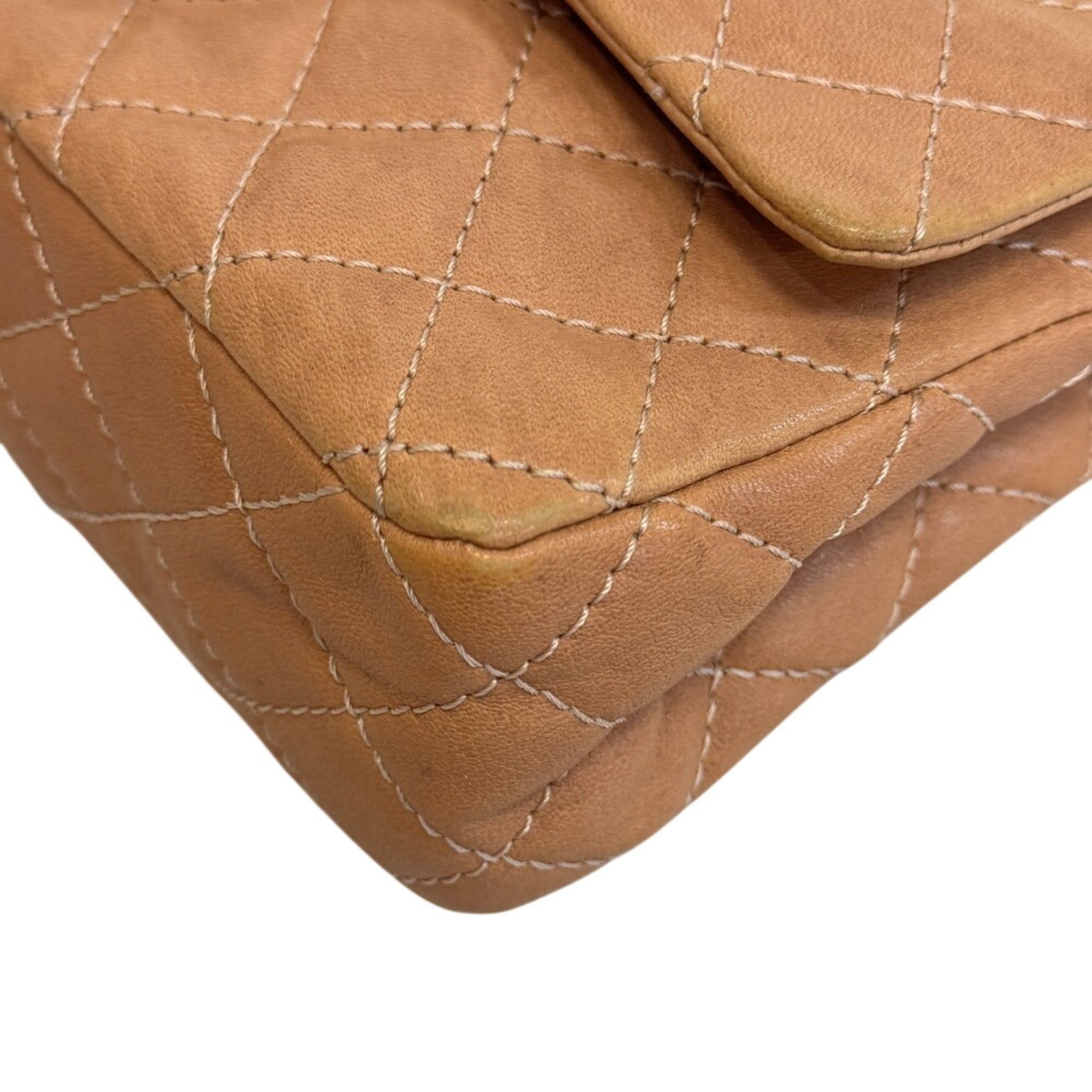 Chanel CHANEL Double Flap 25 Chain Turnlock Matelassé Shoulder Bag Beige Size ONE SIZE - 4 Thumbnail