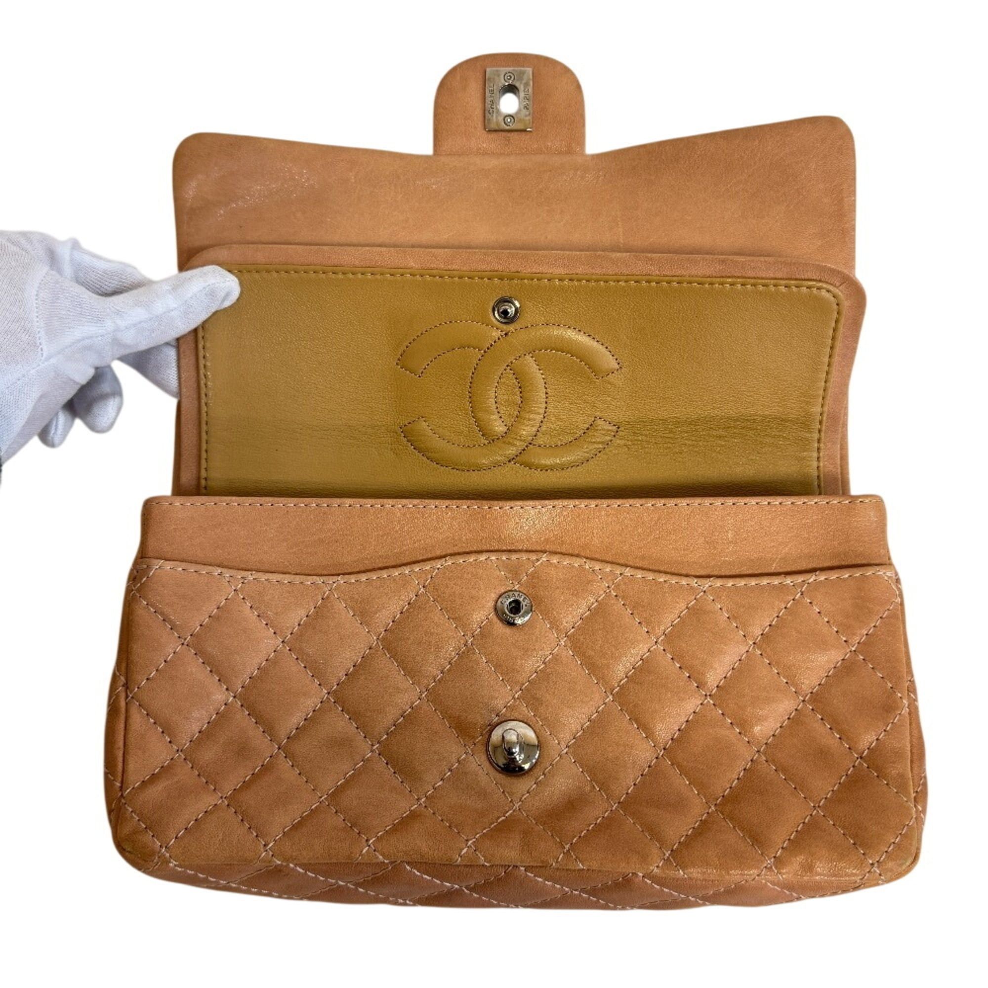 Chanel CHANEL Double Flap 25 Chain Turnlock Matelassé Shoulder Bag Beige Size ONE SIZE - 8 Thumbnail