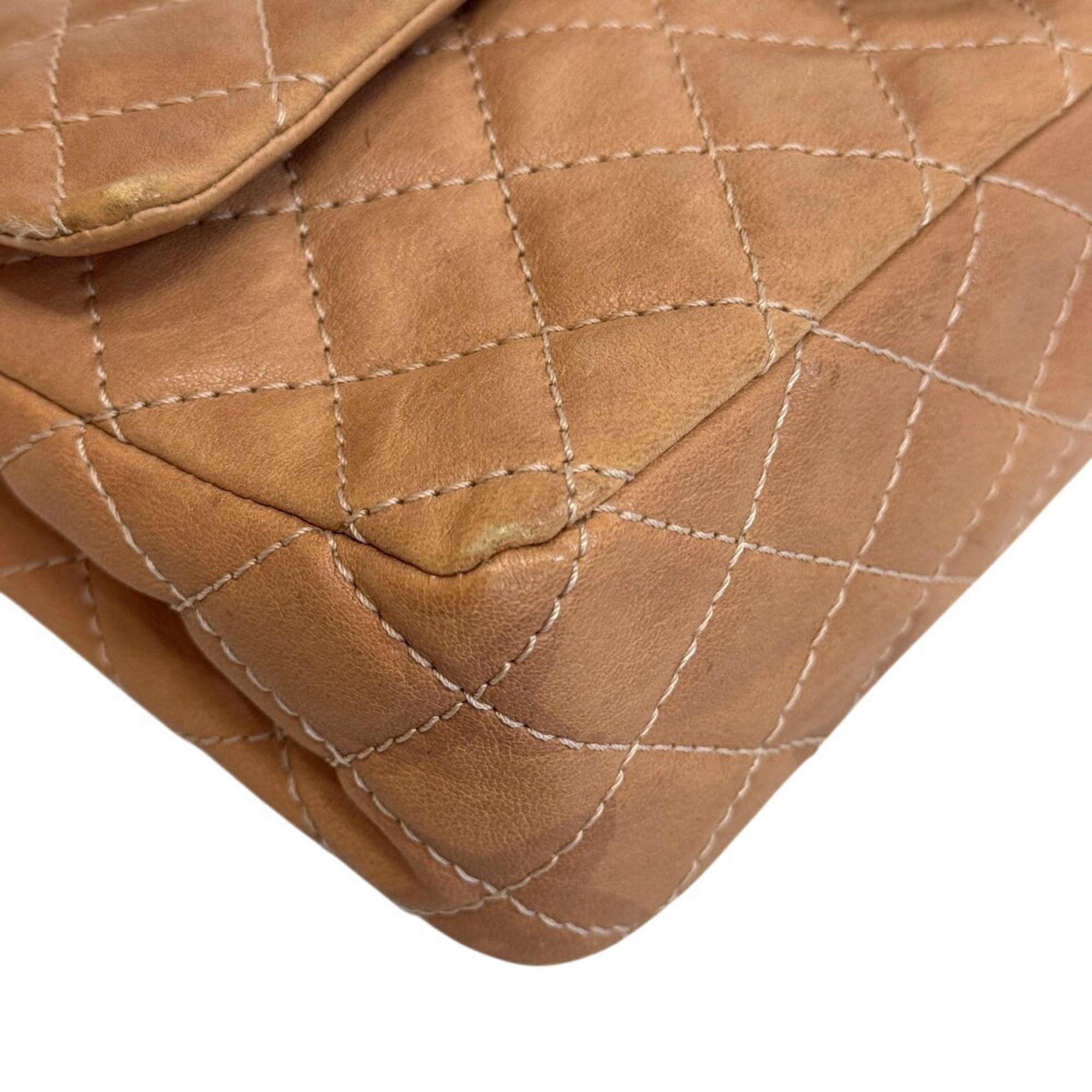 Chanel CHANEL Double Flap 25 Chain Turnlock Matelassé Shoulder Bag Beige Size ONE SIZE - 3 Thumbnail