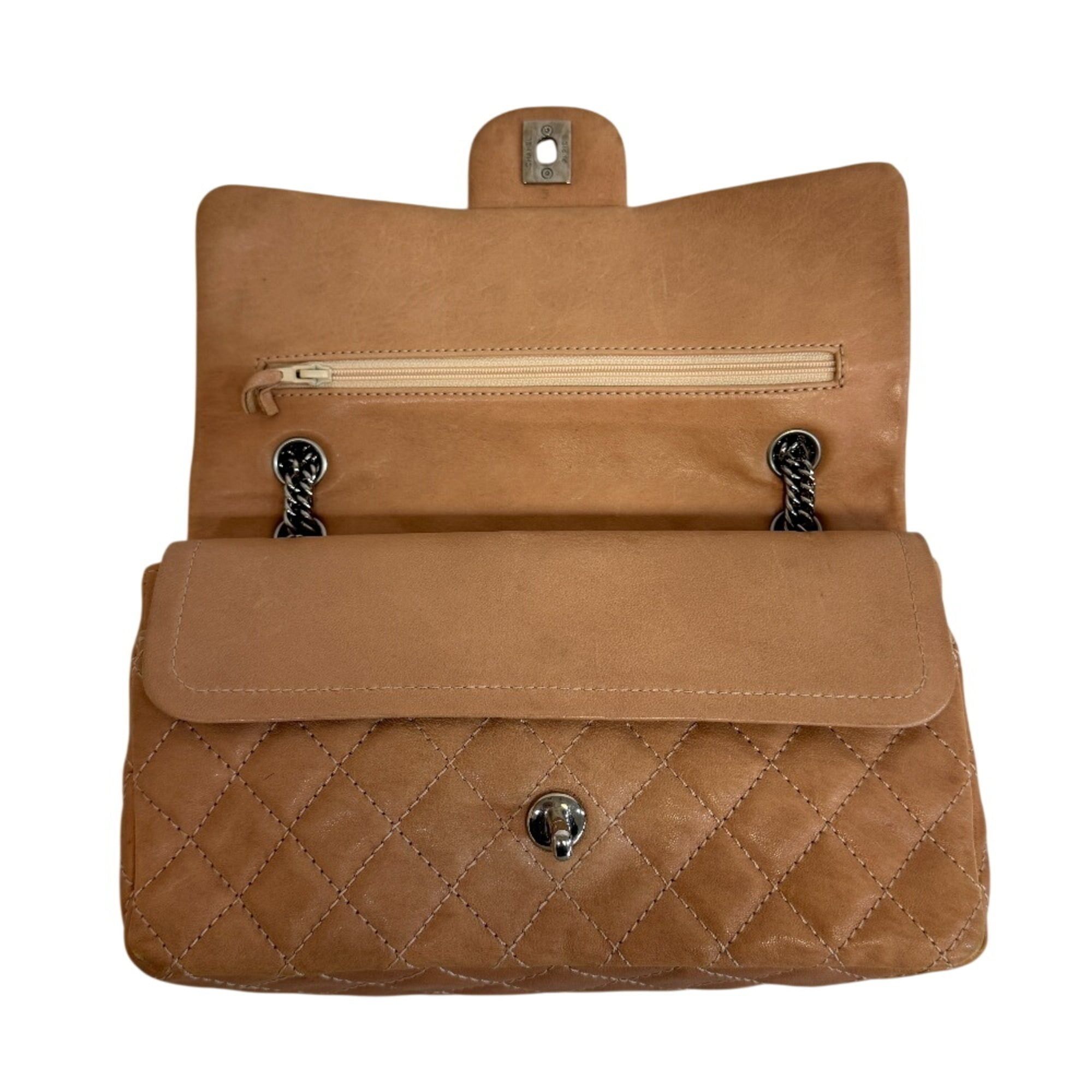 Chanel CHANEL Double Flap 25 Chain Turnlock Matelassé Shoulder Bag Beige Size ONE SIZE - 7 Thumbnail