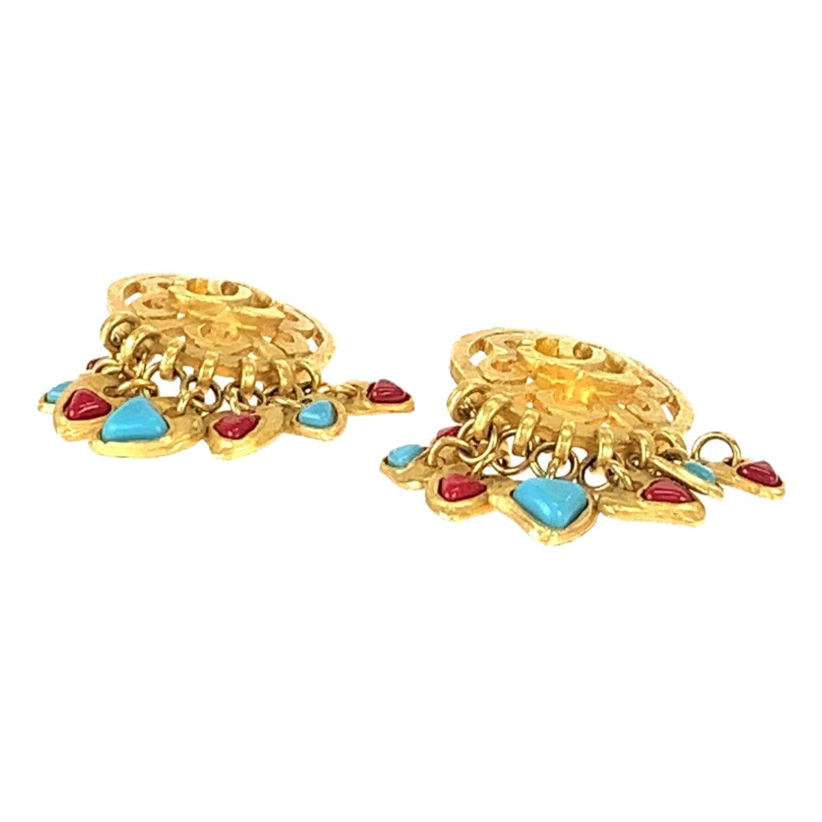 Chanel Chanel Chanel Coco Mark Swing Earrings Metal Earrings DUTY FREE for USA Size ONE SIZE - 3 Thumbnail