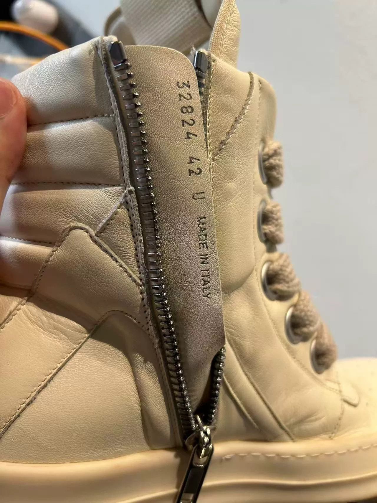 Rick Owens Rick Owens White Hitop Sneakers 42 Men Size US 9 / EU 42 - 6 Thumbnail