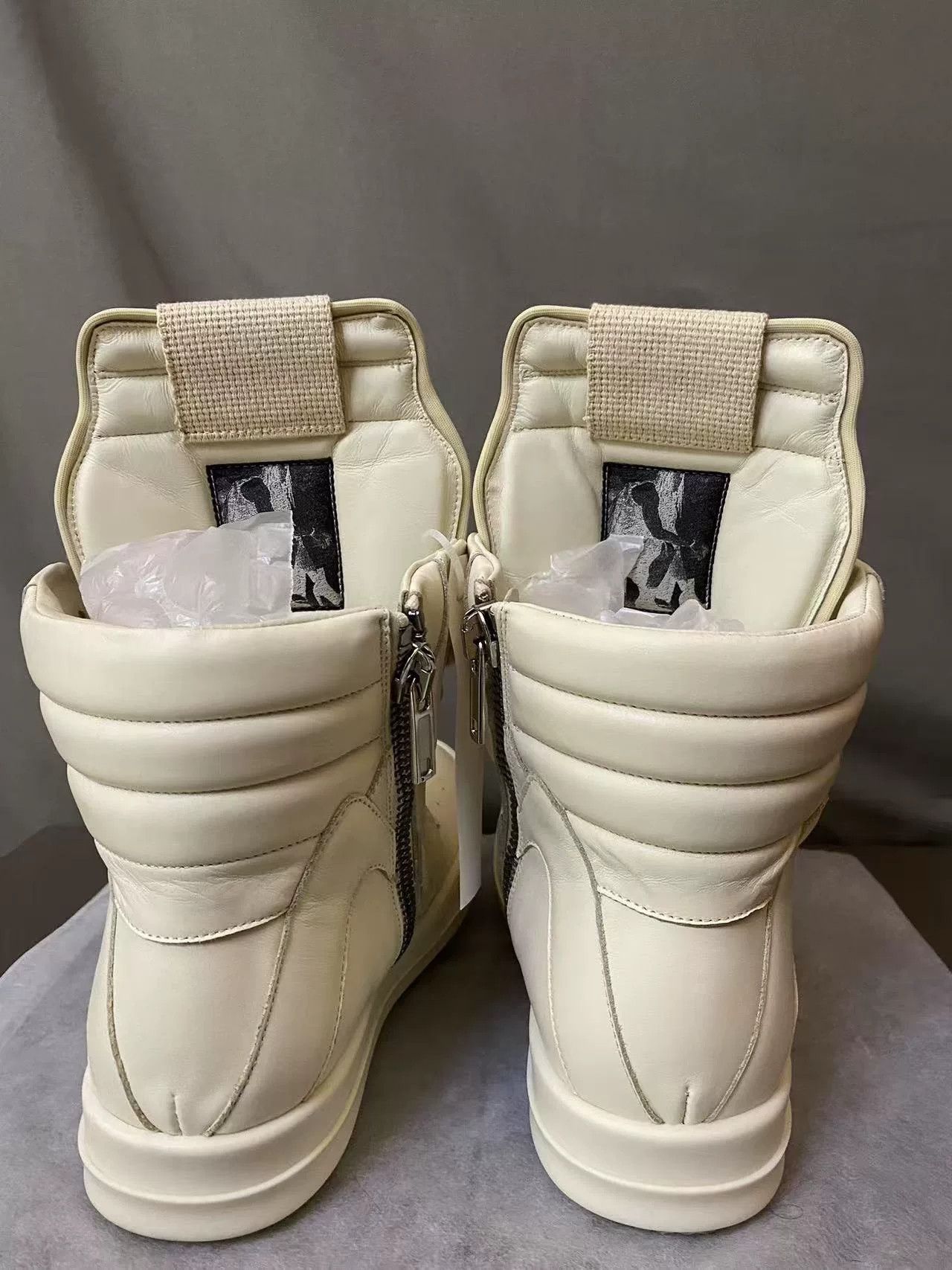 Rick Owens Rick Owens Leather White Hitop Sneakers 38 Women Size US 7.5 / IT 37.5 - 4 Thumbnail