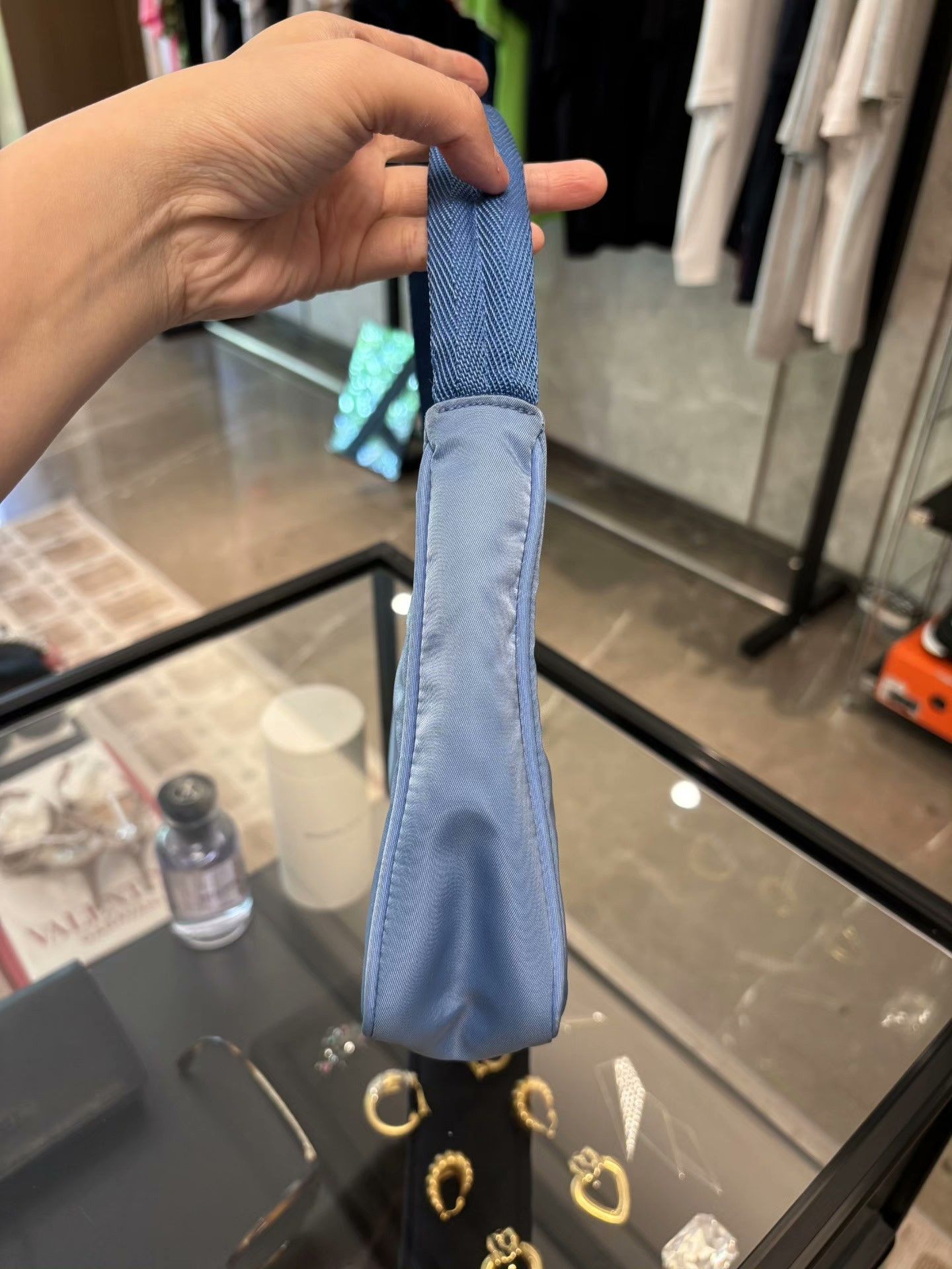 Prada Prada Nylon Blue Shoulder Bag OS Women Size ONE SIZE - 4 Thumbnail