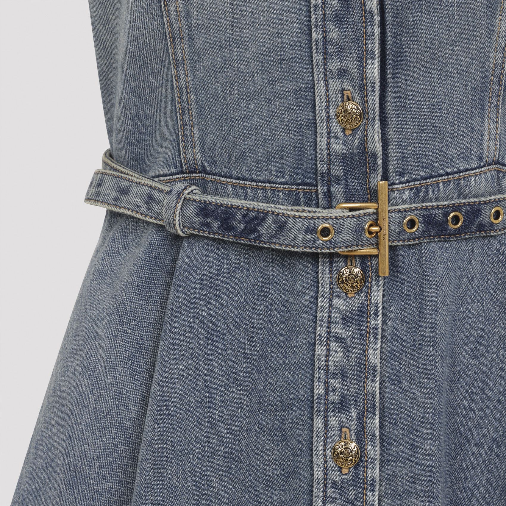 Alexander McQueen Alexander McQueen Denim Mini Dress Size M / US 6-8 / IT 42-44 - 3 Thumbnail