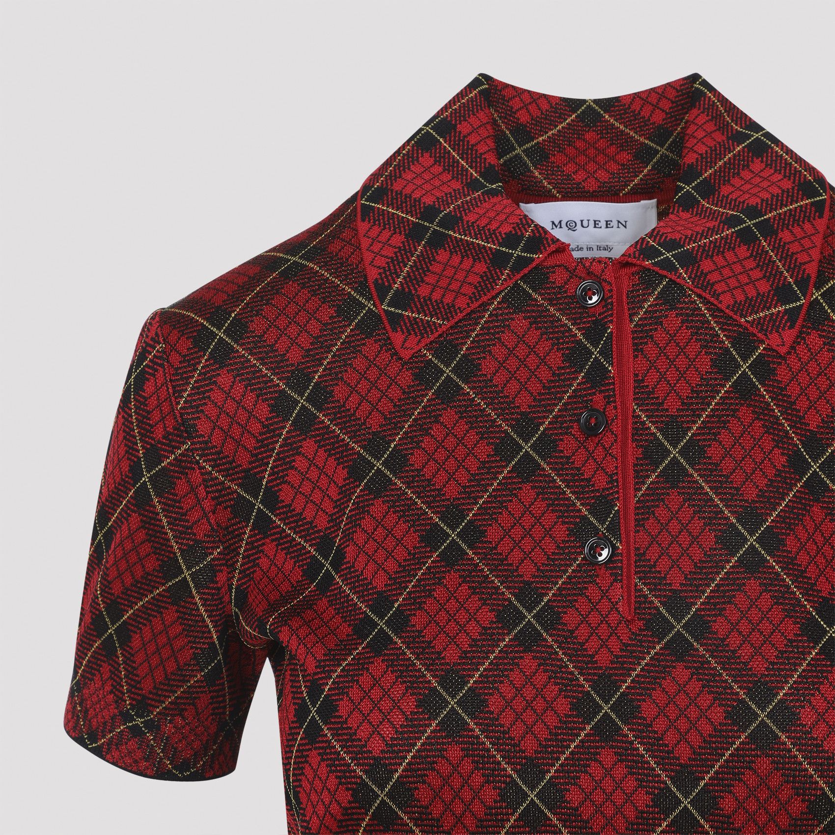 Alexander McQueen Alexander McQueen Microcheck Polo Size M / US 6-8 / IT 42-44 - 3 Thumbnail