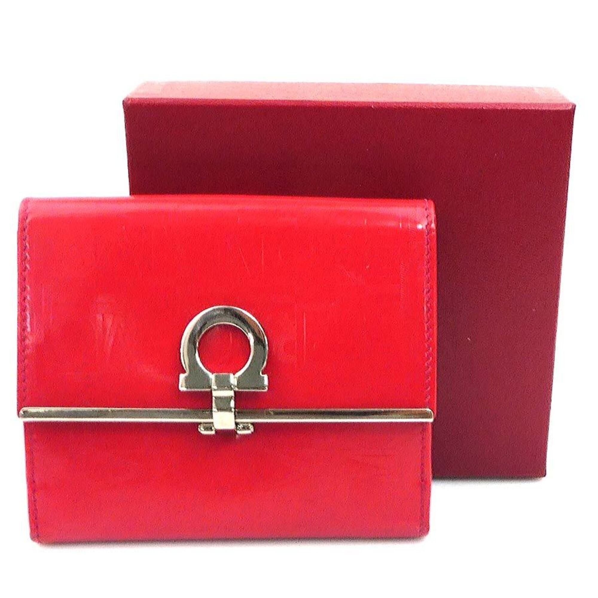 Salvatore Ferragamo Salvatore Ferragamo bi-fold wallet, Gancini leather, red, women's, free shipping, r11095a Size ONE SIZE - 16 Thumbnail