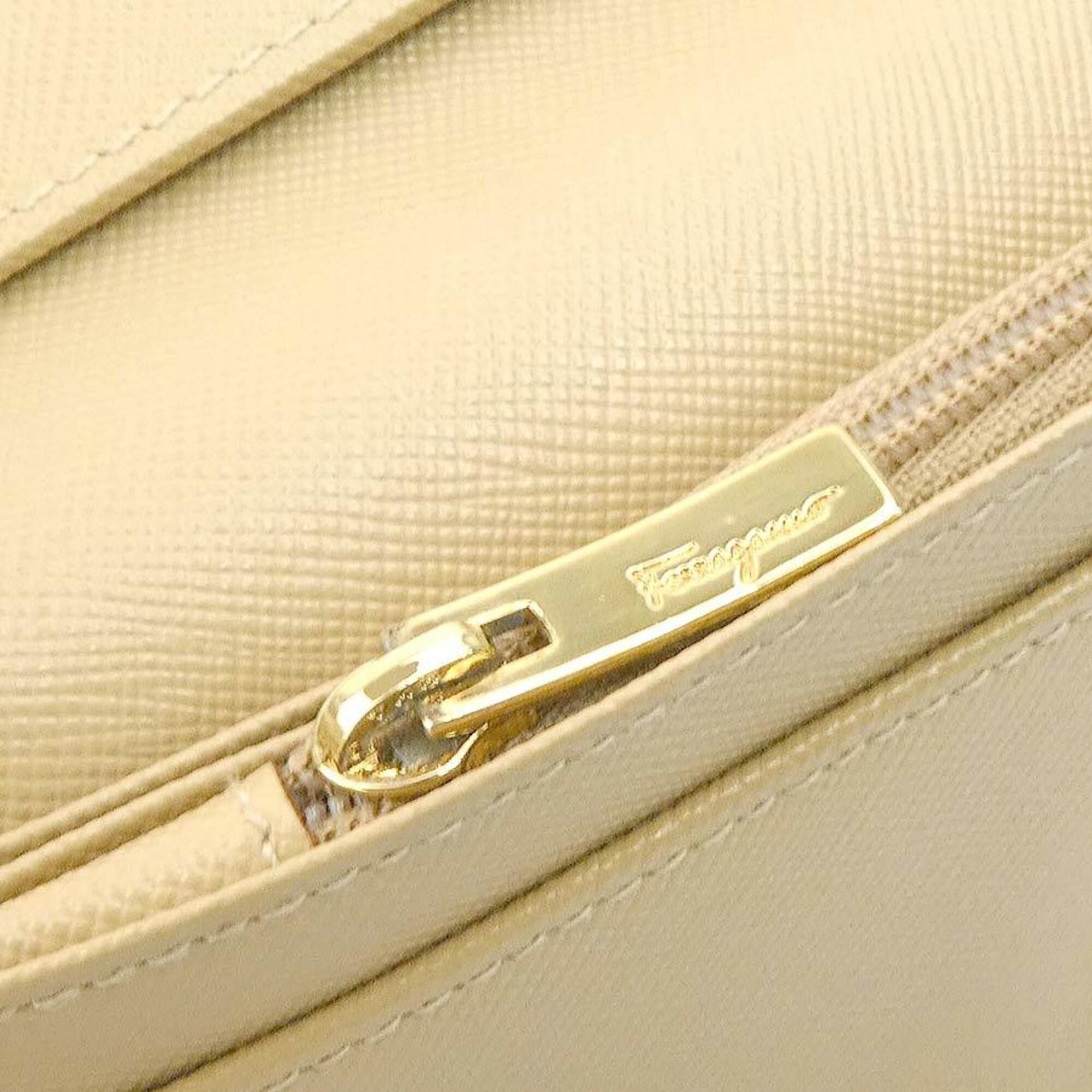 Salvatore Ferragamo Salvatore Ferragamo bi-fold long wallet, Gancini leather, beige, women's, free shipping, r11096a Size ONE SIZE - 10 Thumbnail