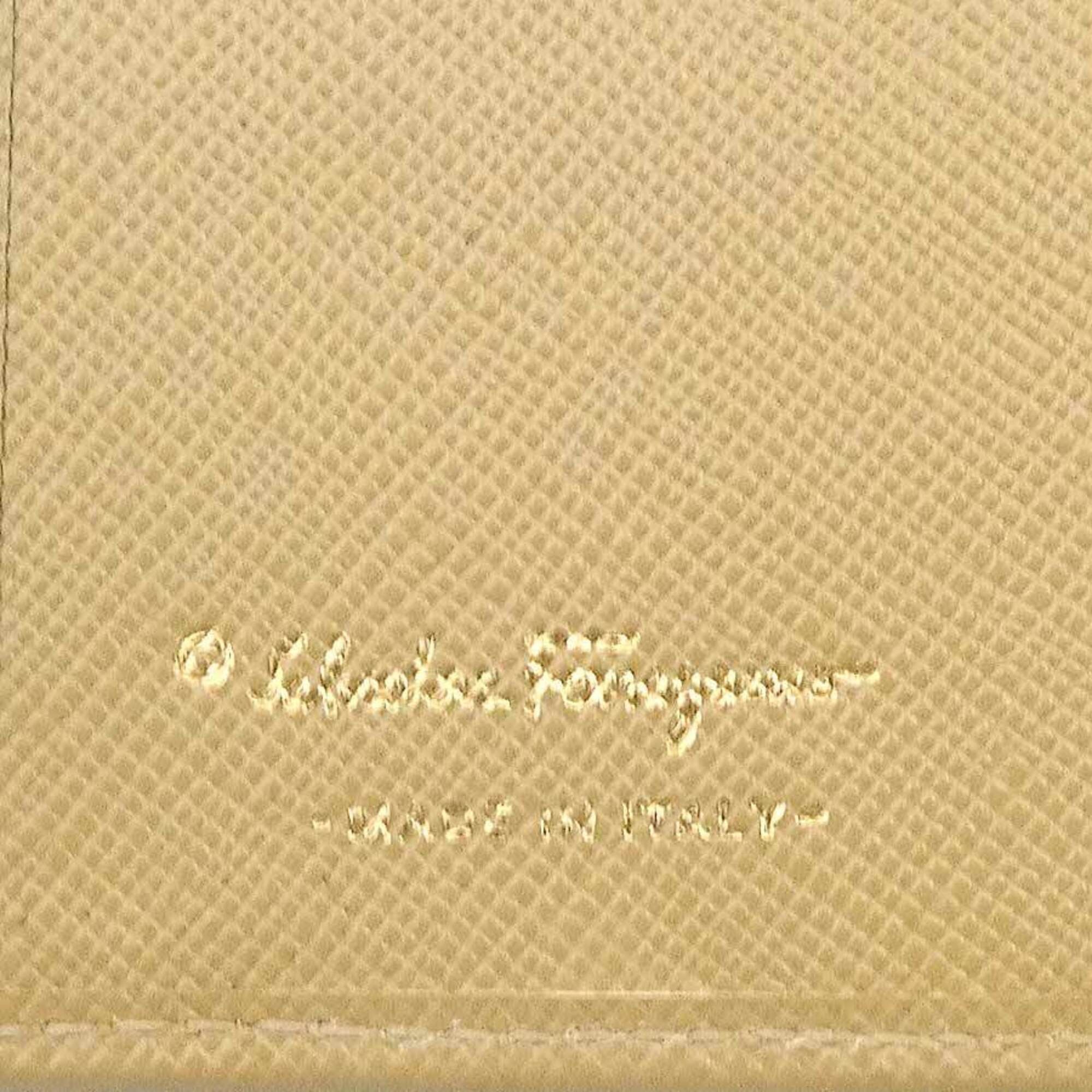 Salvatore Ferragamo Salvatore Ferragamo bi-fold long wallet, Gancini leather, beige, women's, free shipping, r11096a Size ONE SIZE - 11 Thumbnail