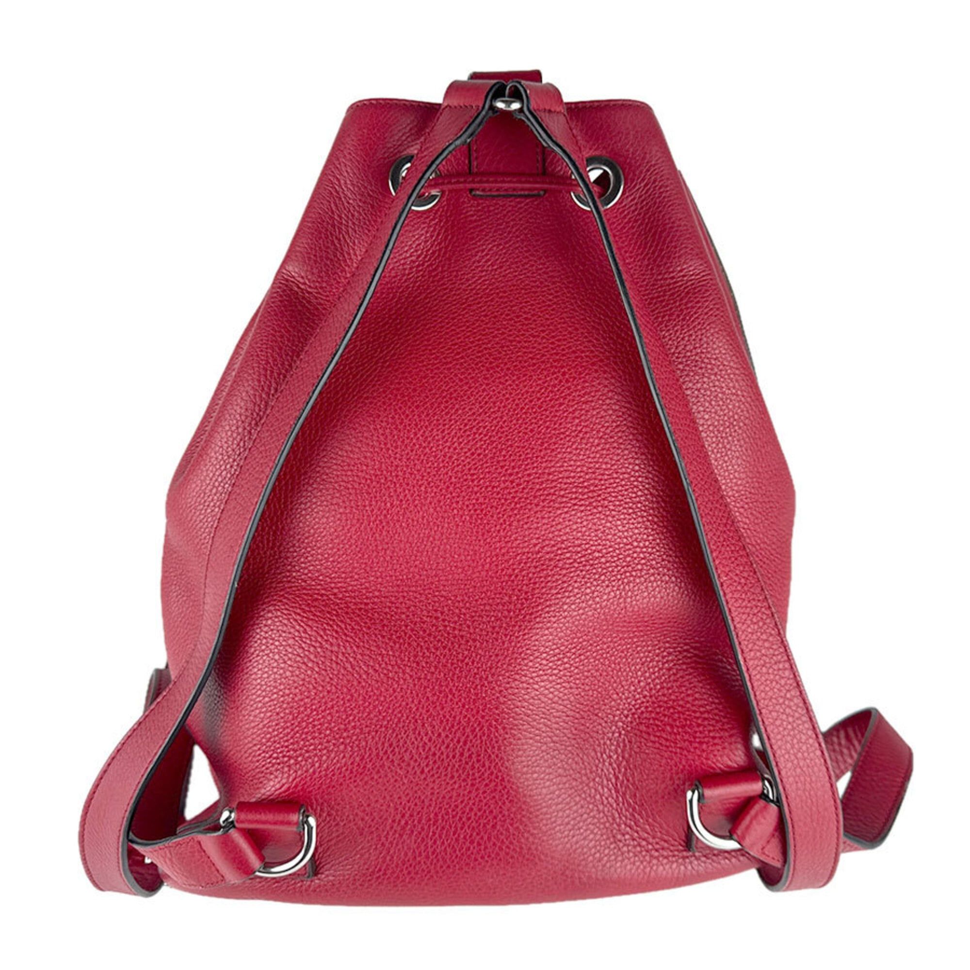 Gucci Gucci Backpack Leather Red Silver Women's 368588 Free Shipping z9122 Size ONE SIZE - 3 Thumbnail