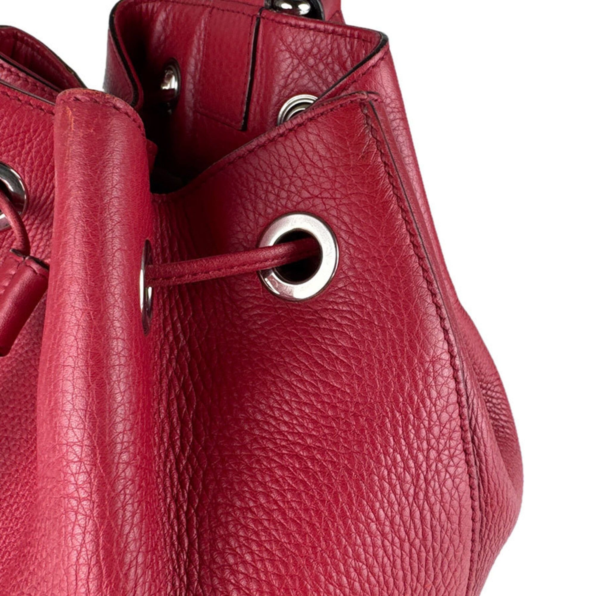 Gucci Gucci Backpack Leather Red Silver Women's 368588 Free Shipping z9122 Size ONE SIZE - 8 Thumbnail