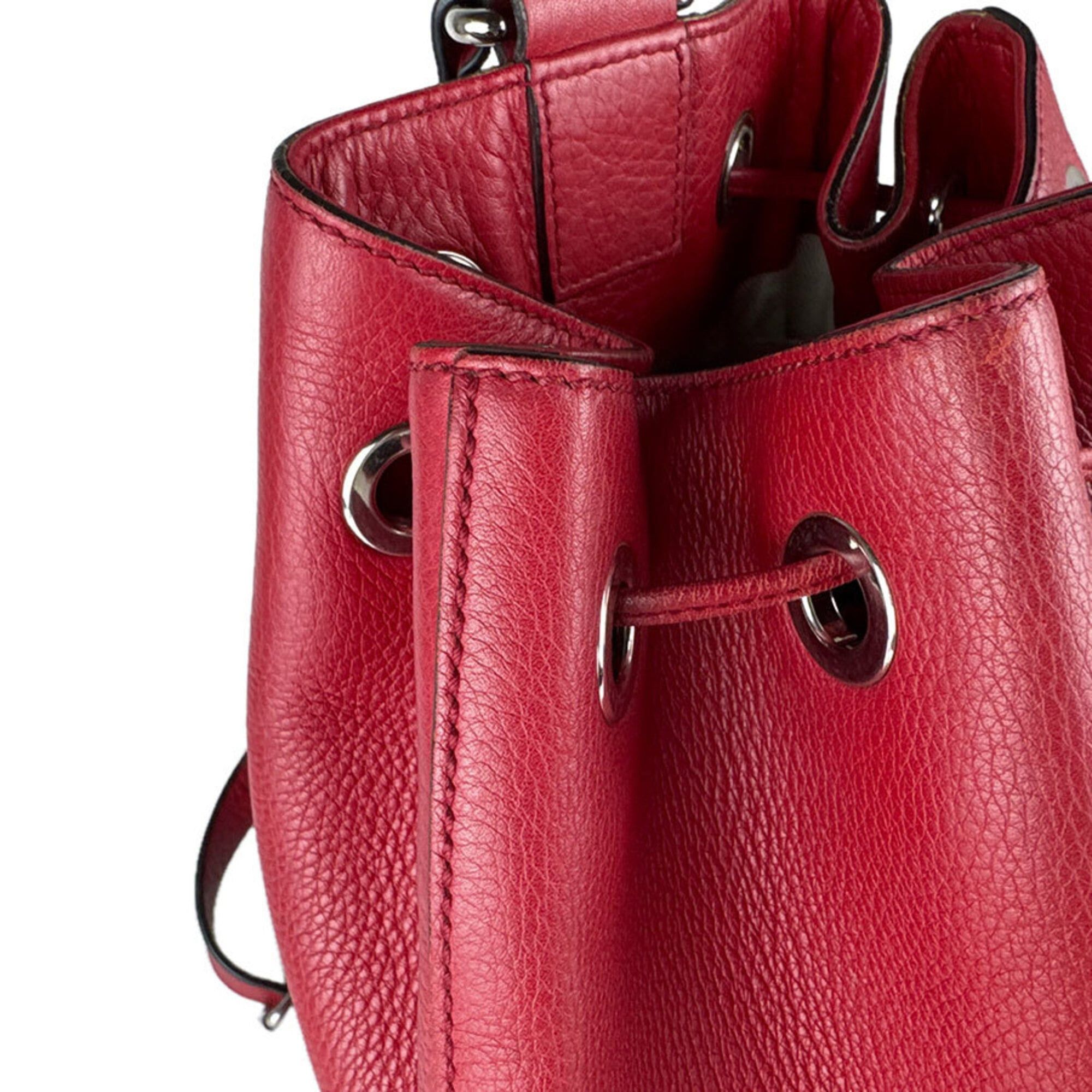 Gucci Gucci Backpack Leather Red Silver Women's 368588 Free Shipping z9122 Size ONE SIZE - 7 Thumbnail