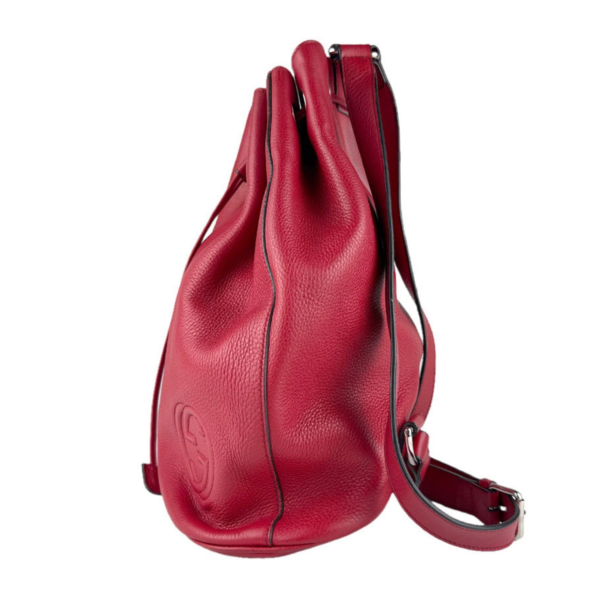 Gucci Gucci Backpack Leather Red Silver Women's 368588 Free Shipping z9122 Size ONE SIZE - 2 Thumbnail