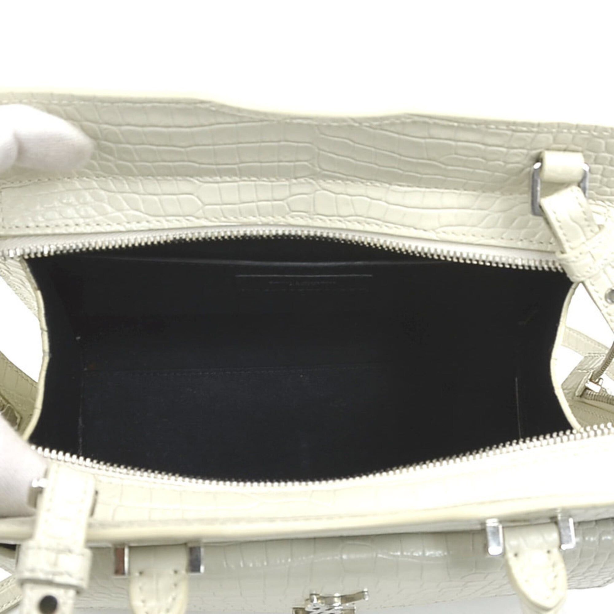 Saint Laurent Paris Saint Laurent handbag/shoulder bag, Uptown, embossed leather, ivory, women's, 561203, free shipping, r11092a Size ONE SIZE - 5 Thumbnail