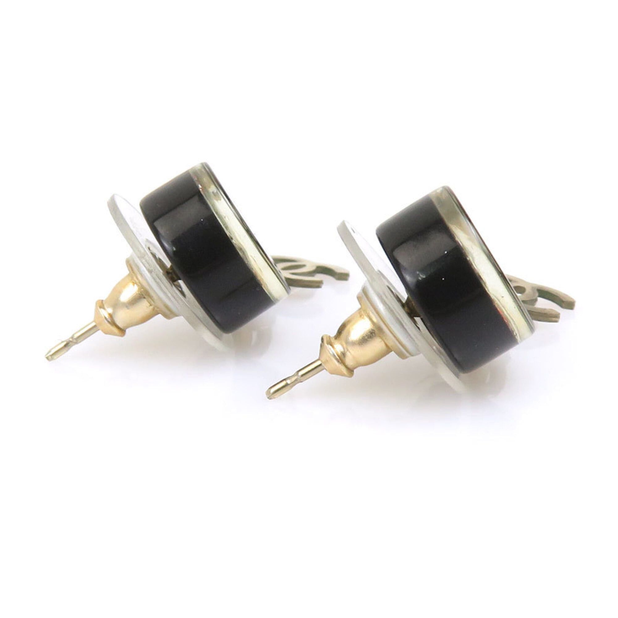 Chanel Chanel earrings, resin and metal, black silver, for women. Free shipping. r11107a Size ONE SIZE - 5 Thumbnail