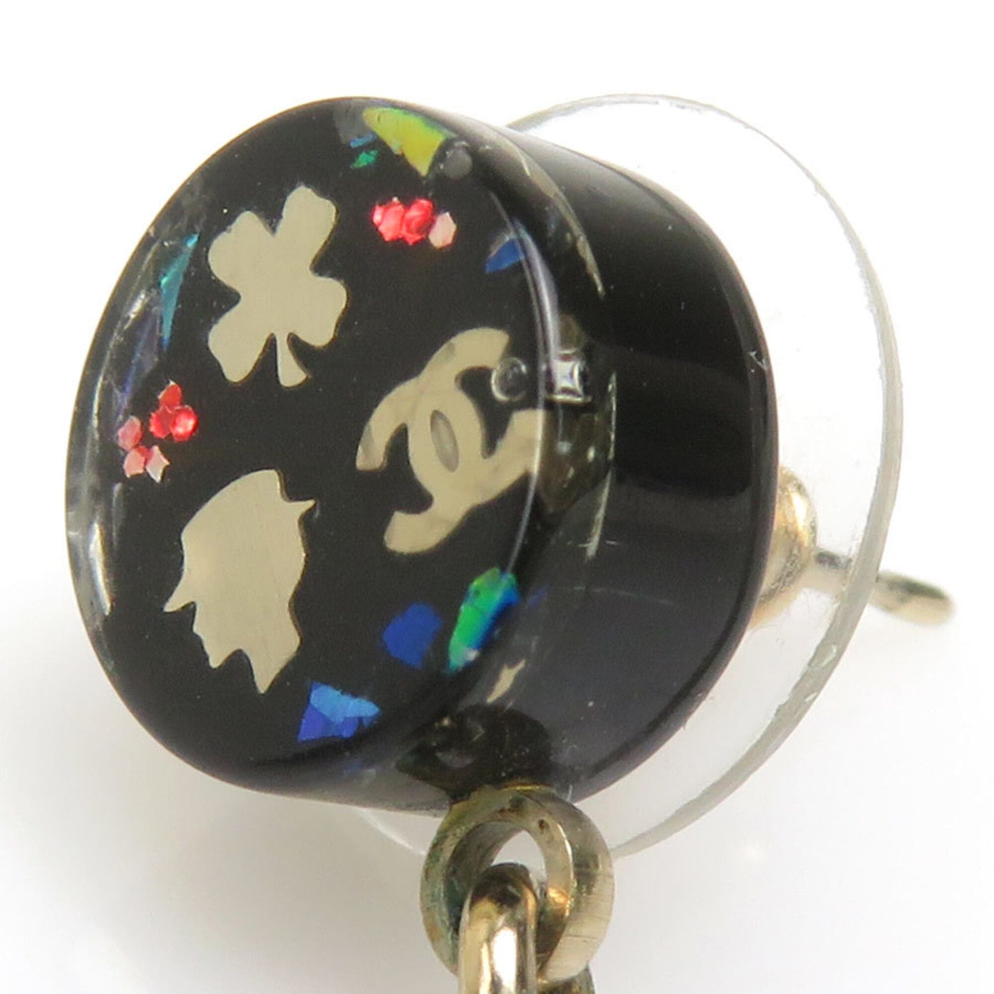 Chanel Chanel earrings, resin and metal, black silver, for women. Free shipping. r11107a Size ONE SIZE - 9 Thumbnail